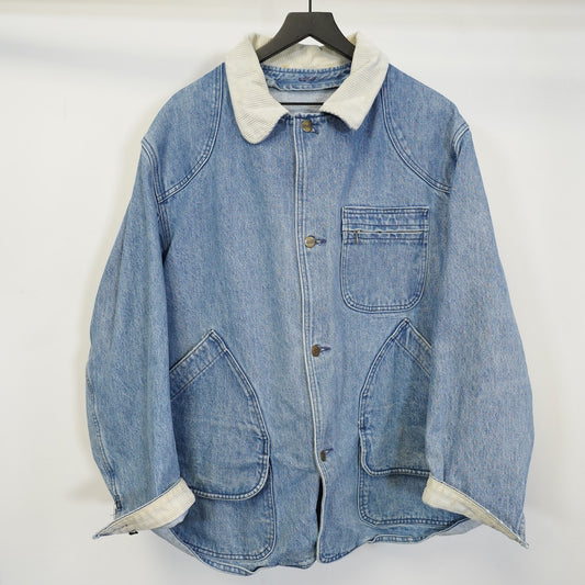 (XL/2XL) Vintage L.L. Bean Freeport Maine Denim Barn Chore Coat Men's 80s Blue