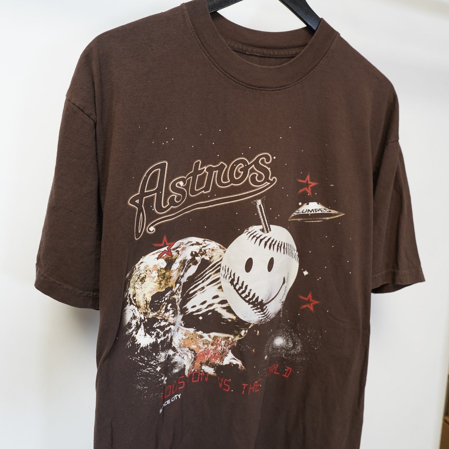 (L) Vintage Houston Astros Slumped Y2K T-Shirt Men's L Brown DJ Screw 2000s Retro