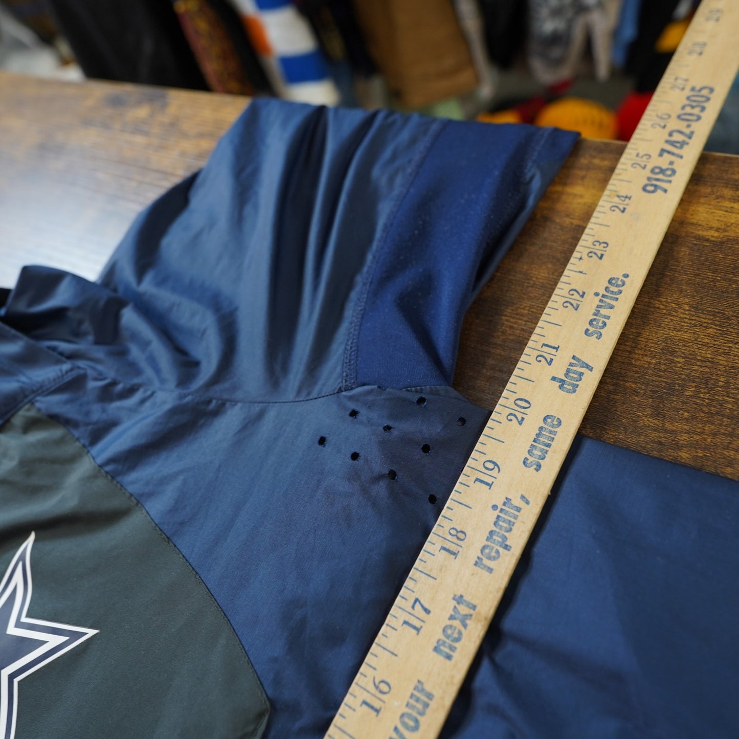 (S) Dallas Cowboys Nike Alpha Fly Rush Pullover Windbreaker Jacket Men's S 1/4 Zip