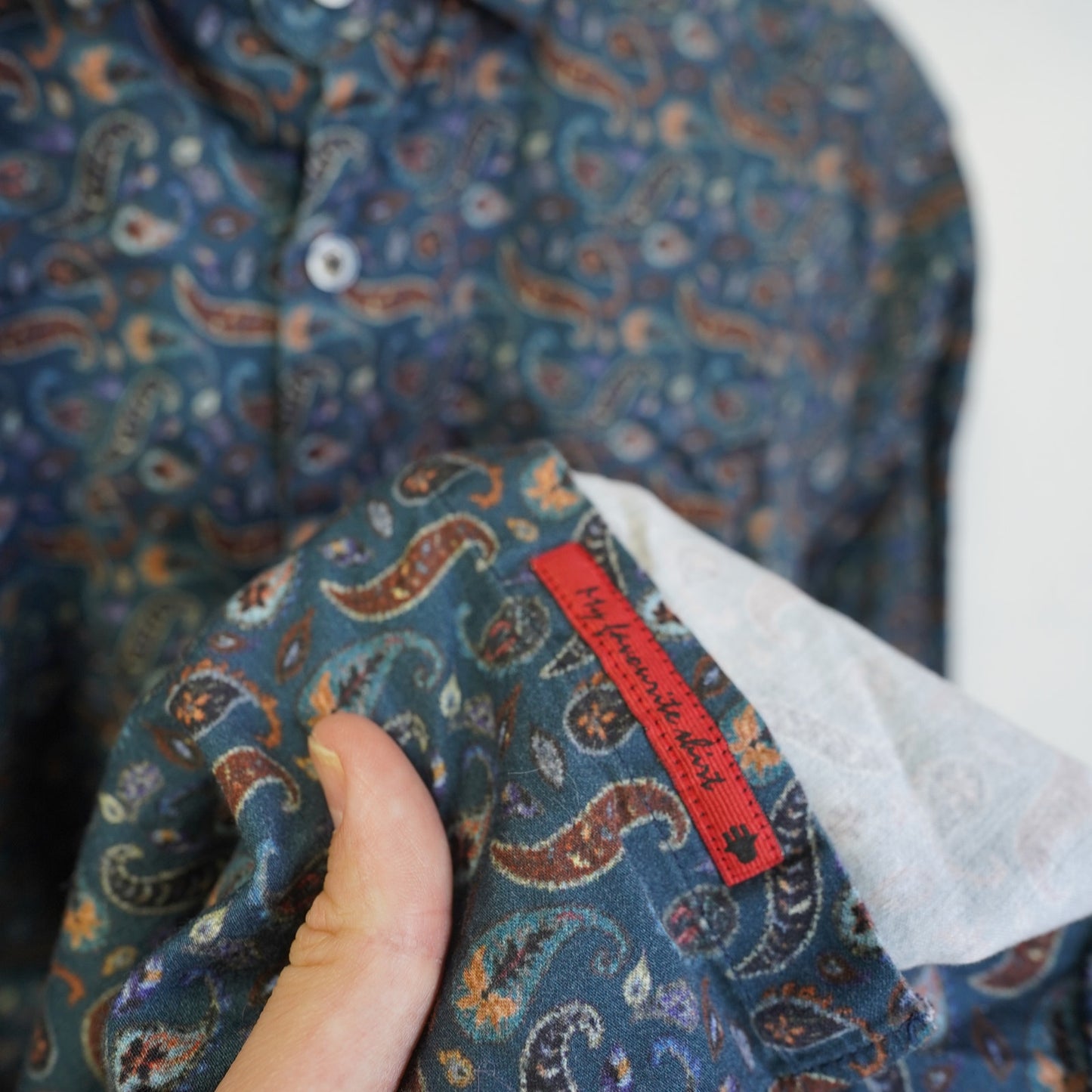 (M) Visconti Black Long Sleeve Button Up Paisley Shirt Men's M Blue Western Preppy