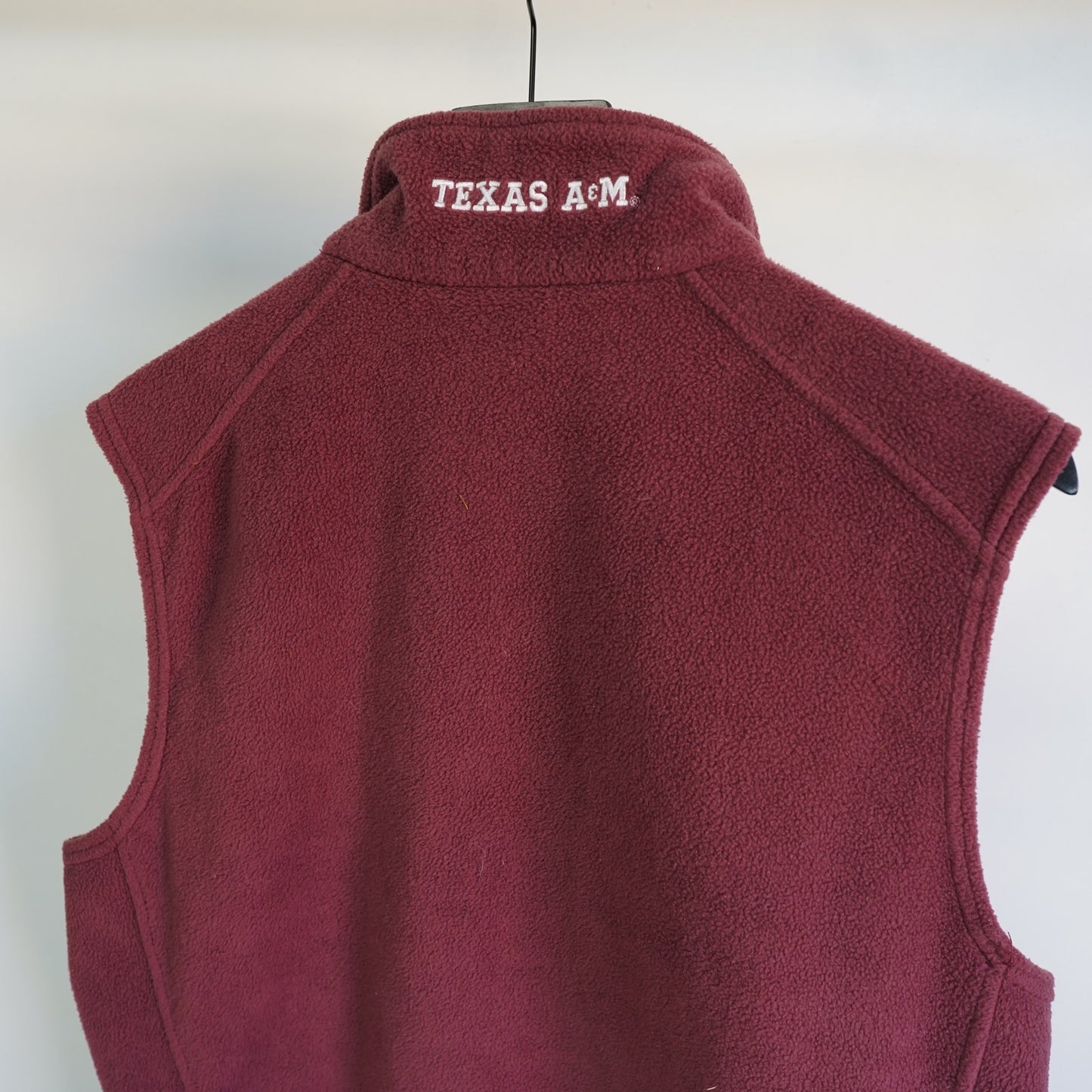 (M) Texas A&M Columbia Fleece Embroidered Full Zip Maroon Vest Stitched Sewn