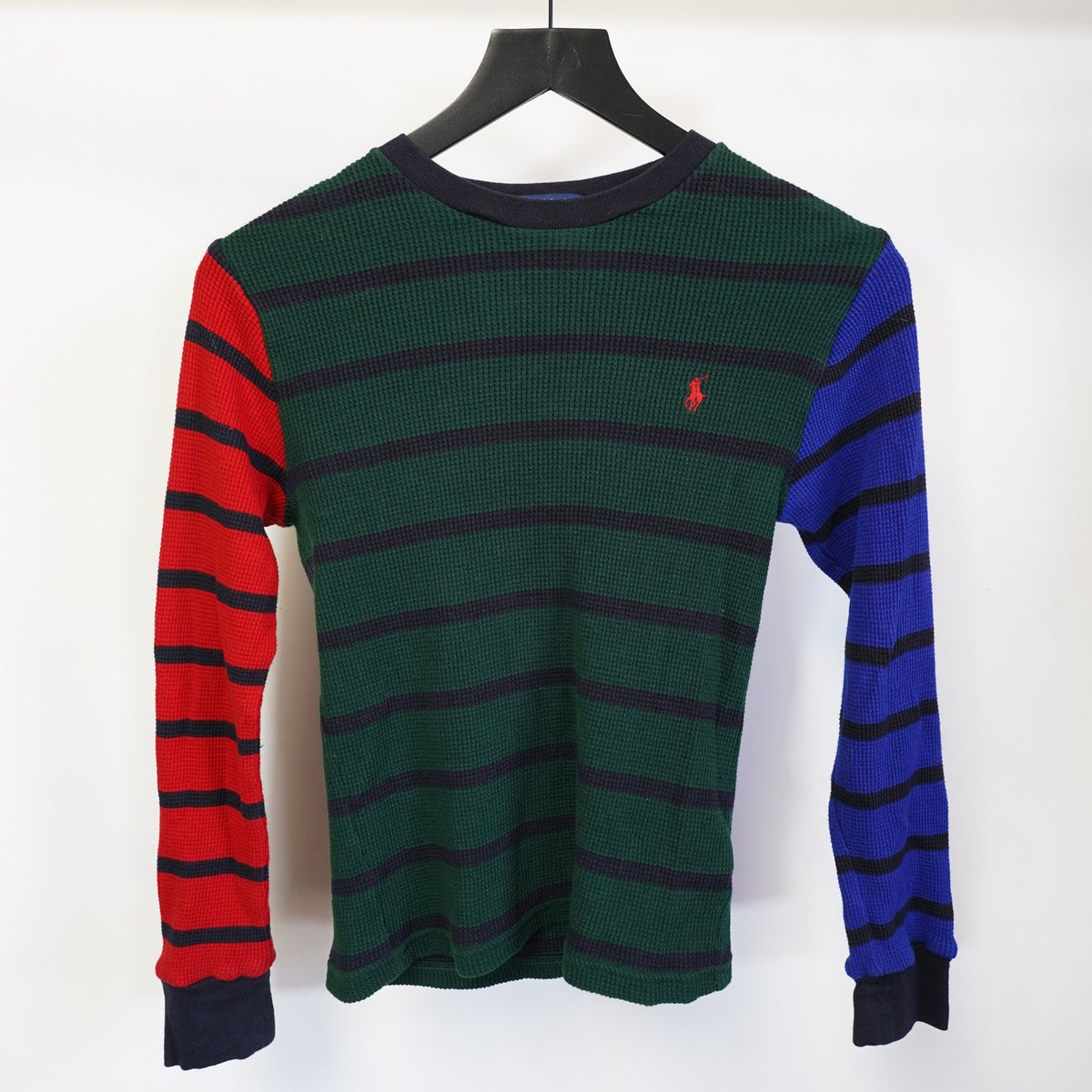 (Boys M) Polo Ralph Lauren Striped Color Block Long Sleeve T-Shirt Boys M 10-12 Green