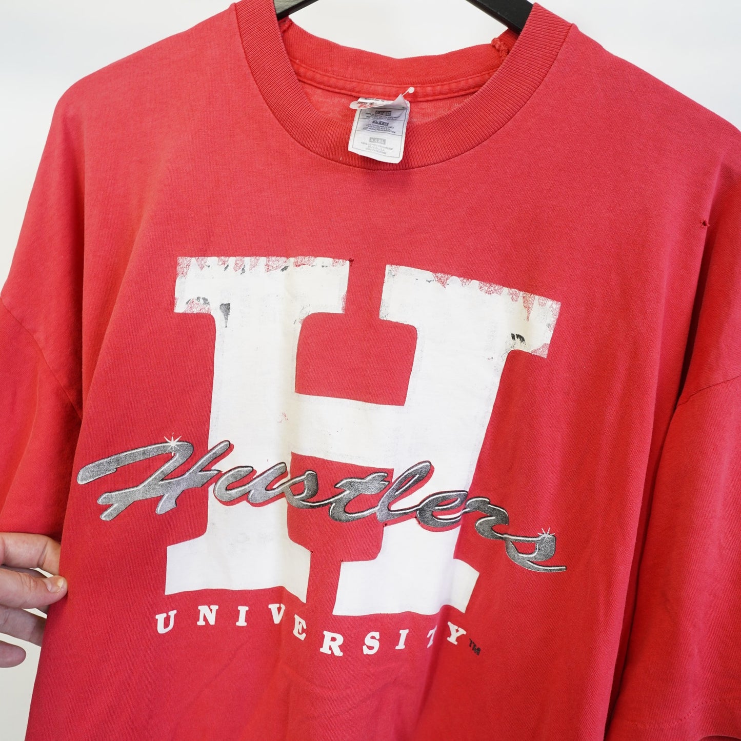 (3XL) Vintage DJ Screw Brand Hustlers University 90s Rap Hip Hop T-Shirt Mens 3XL Red