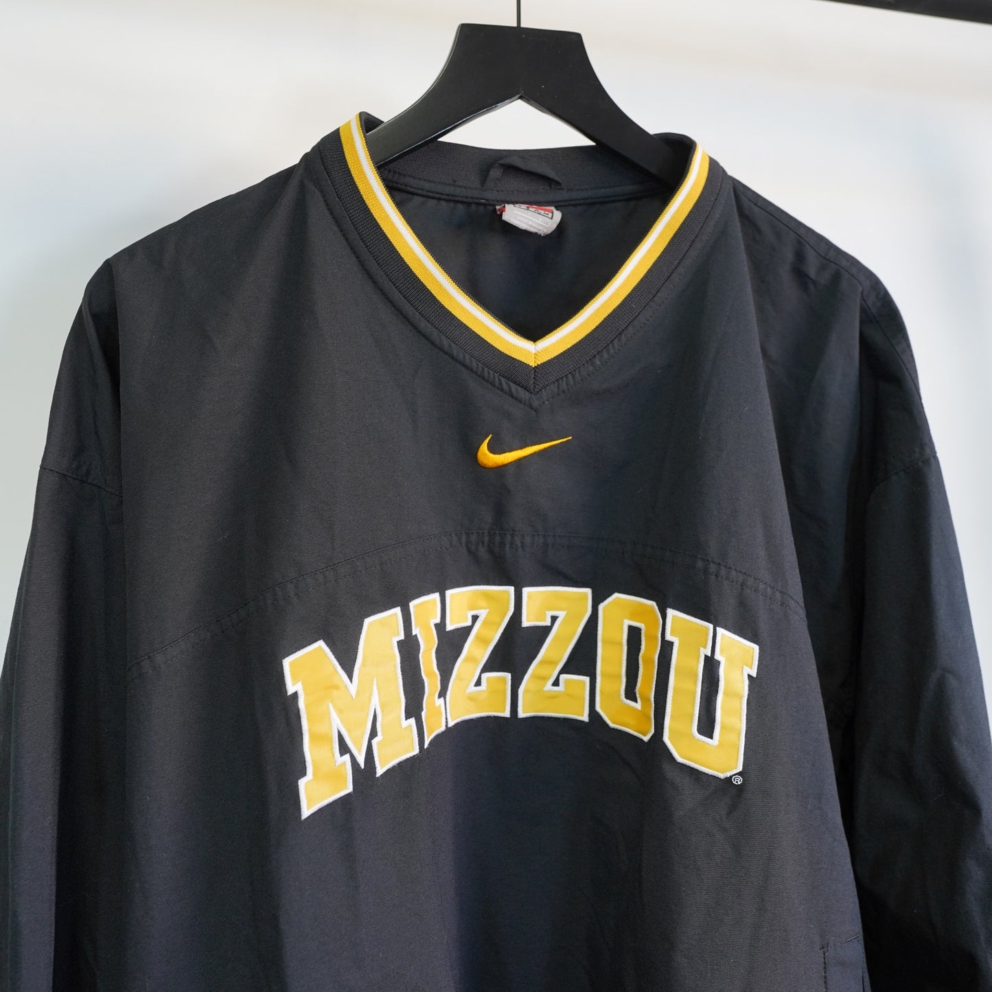 (L) Missouri Tigers Vintage Nike Center Swoosh Pullover Windbreaker Size L Black