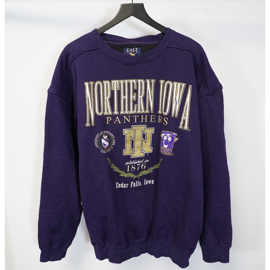 (XL) Vintage Northern Iowa Panthers Galt Sweatshirt Men's XL Purple Crewneck