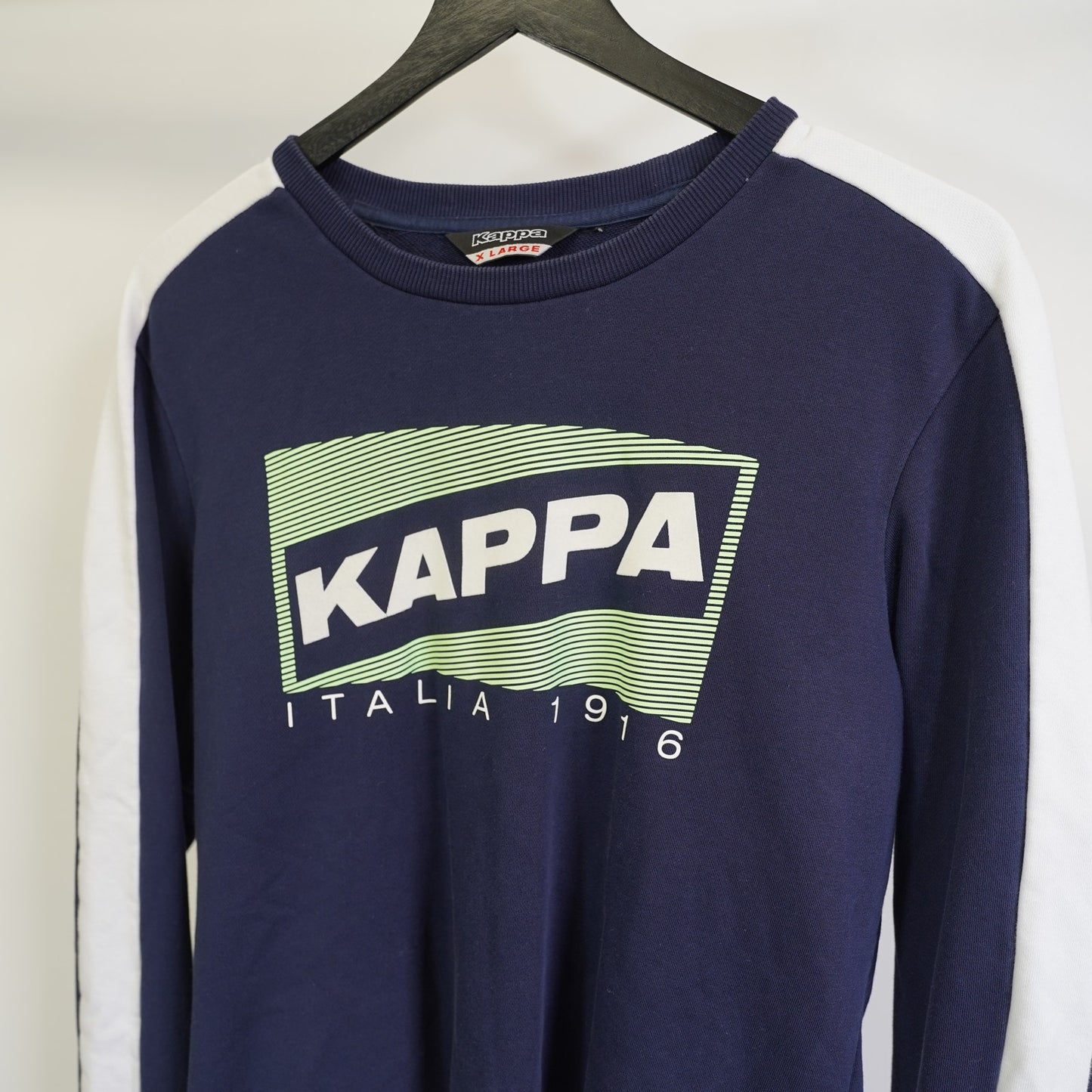 (XL) Kappa Italia Crewneck Sweatshirt Men's XL Navy Blue White Big Logo Streetwear