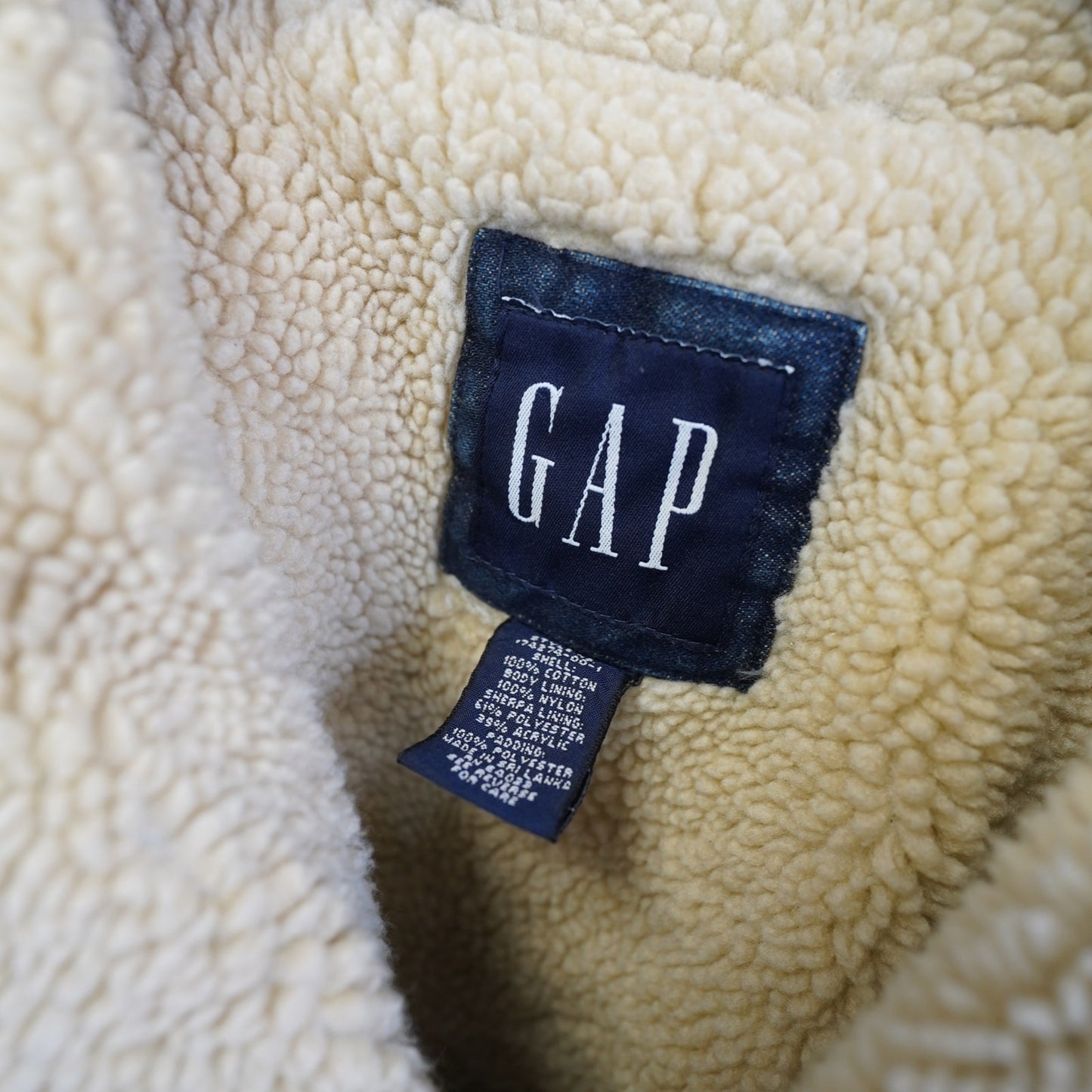 (L) Vintage Gap Sherpa Lined Trucker Denim Jacket Men's L Blue Jean Western