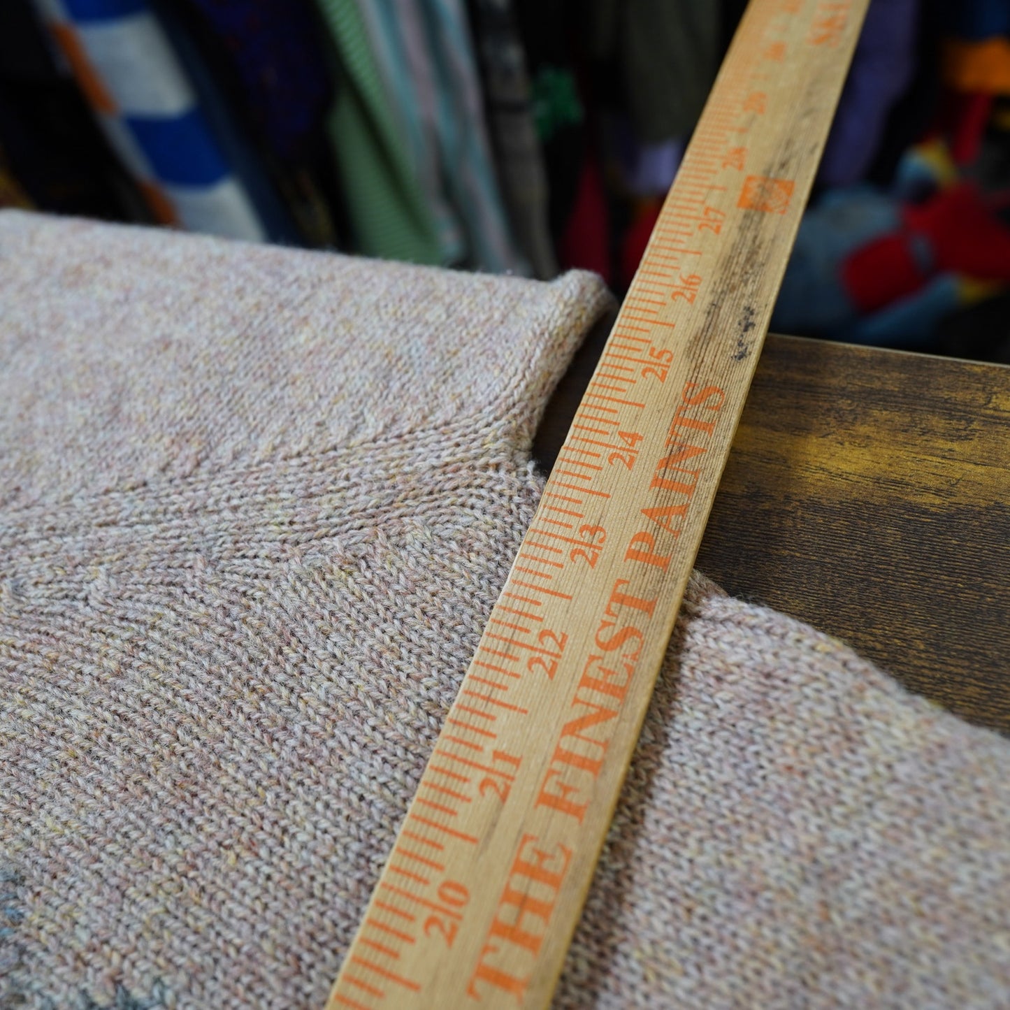(L) Vintage Lord Jeff Shetland Wool Knit Sweater Men's L V-Neck Argyle Pattern Tan