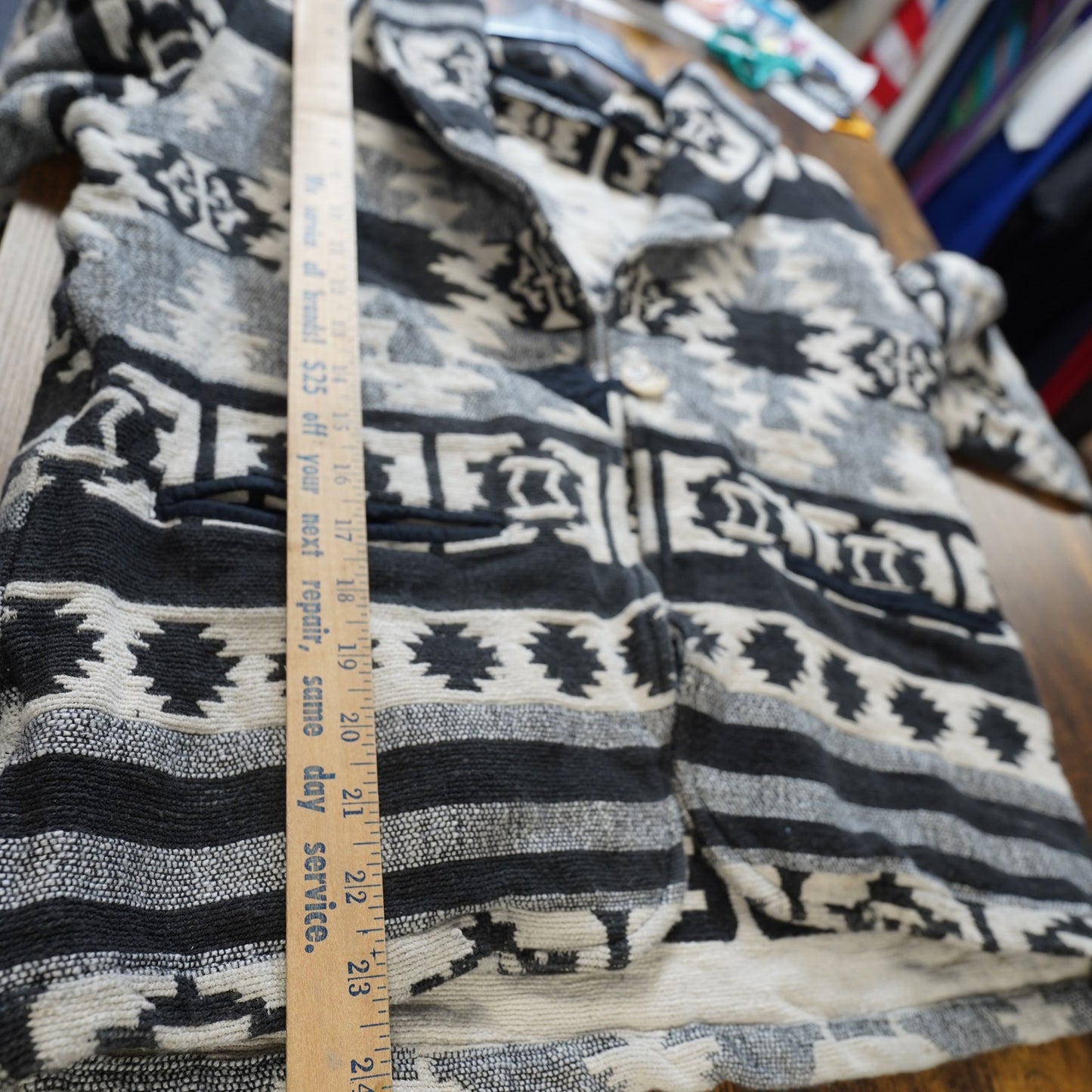 (Women's S) Vintage New Identity South Western Aztec Blanket Jacket Navajo Rodeo