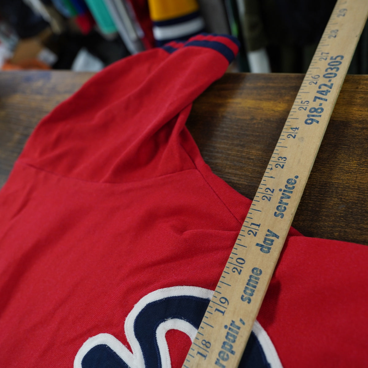 (L) Vintage University of Houston Cougars Sewn Baseball Jersey Men's L Red U of H
