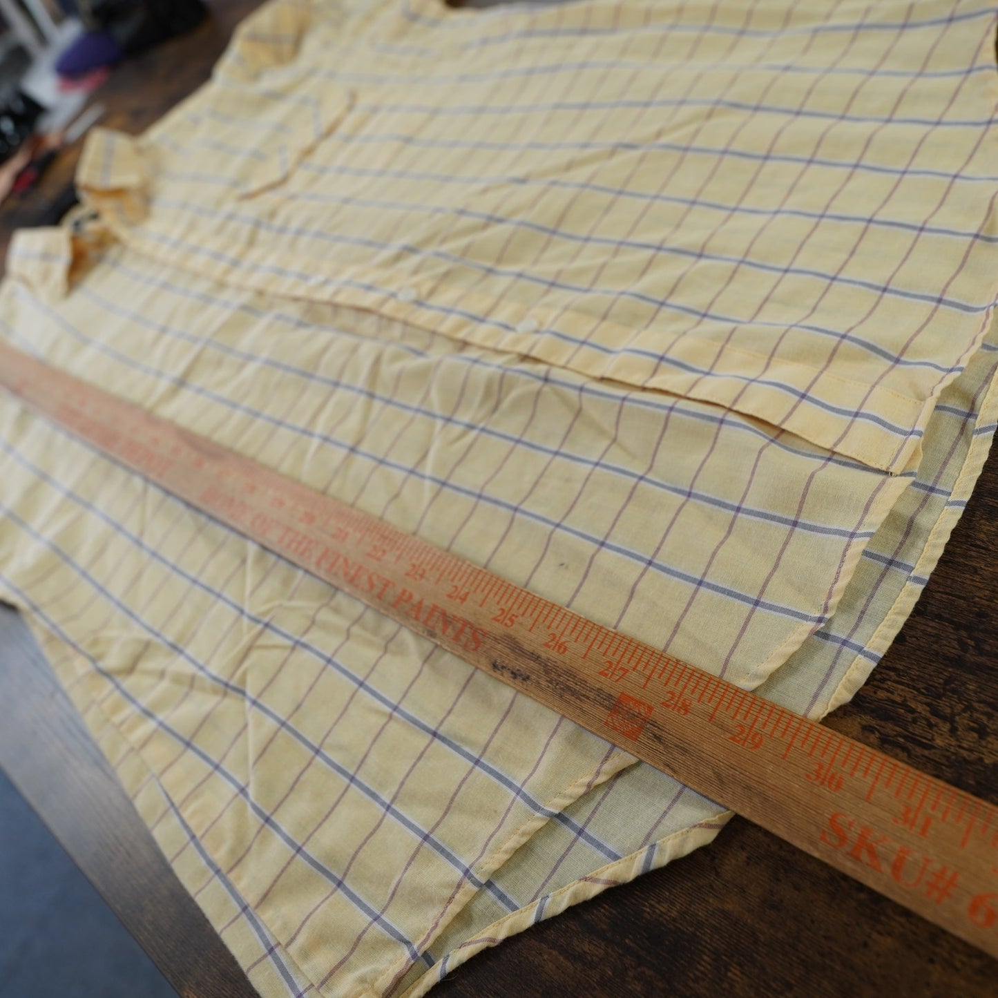 (L) True Vintage Levis 70s Button Up Shirt Grid Pattern Men's L White Disco Western