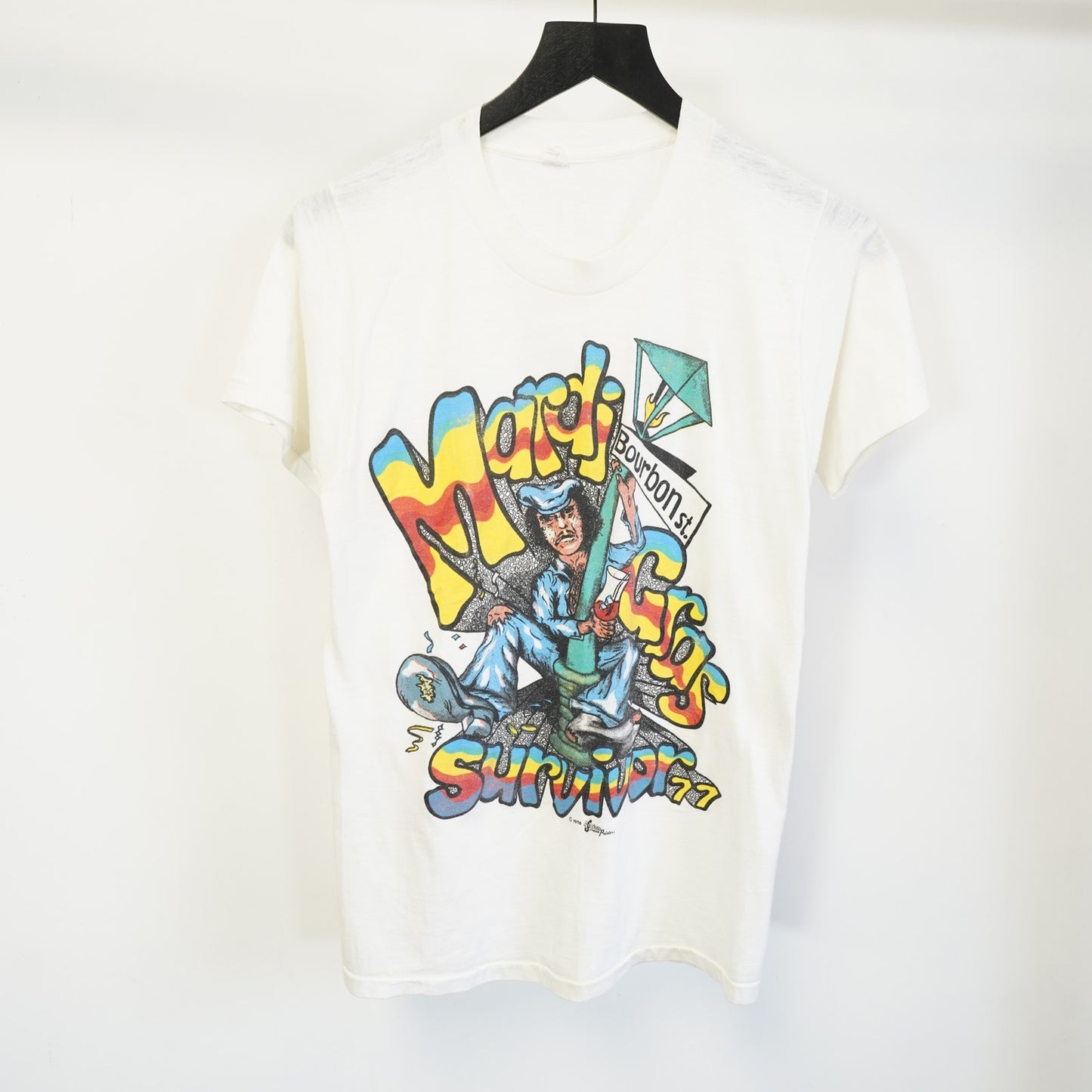 (XS) True Vintage 1970s Mardi Gras Single Stitch T-Shirt Men's XS-S New Orleans