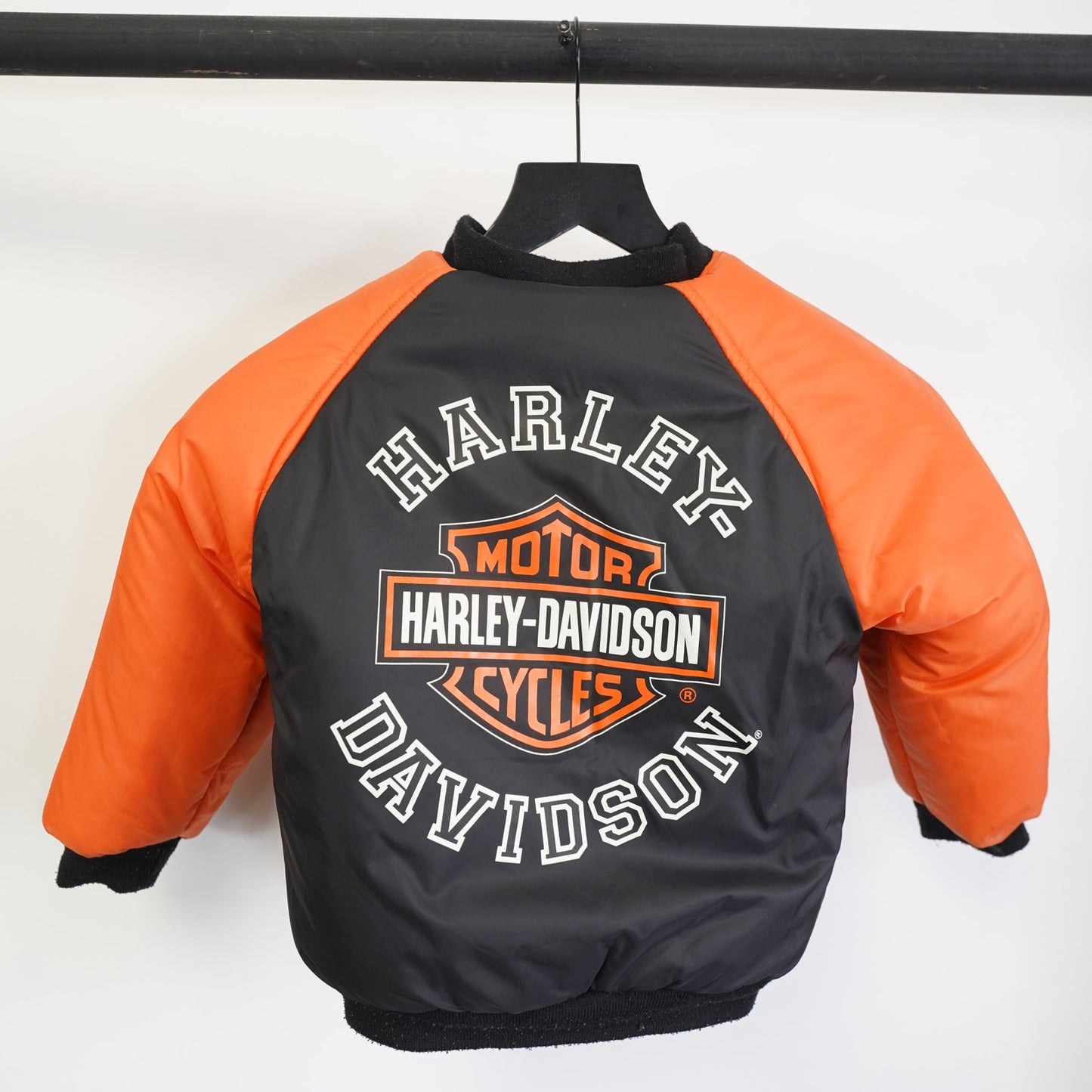 (Kids Sz. 6) Harley Davidson Reversible Motorcycle Biker Jacket Boys Size 6 Leather Puffer