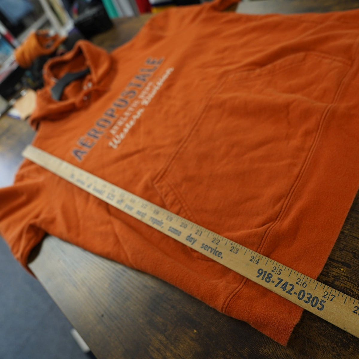 (L) Aeropostale Athletics Y2K Hoodie Men's L Burnt Orange Preppy 2000s Mallcore
