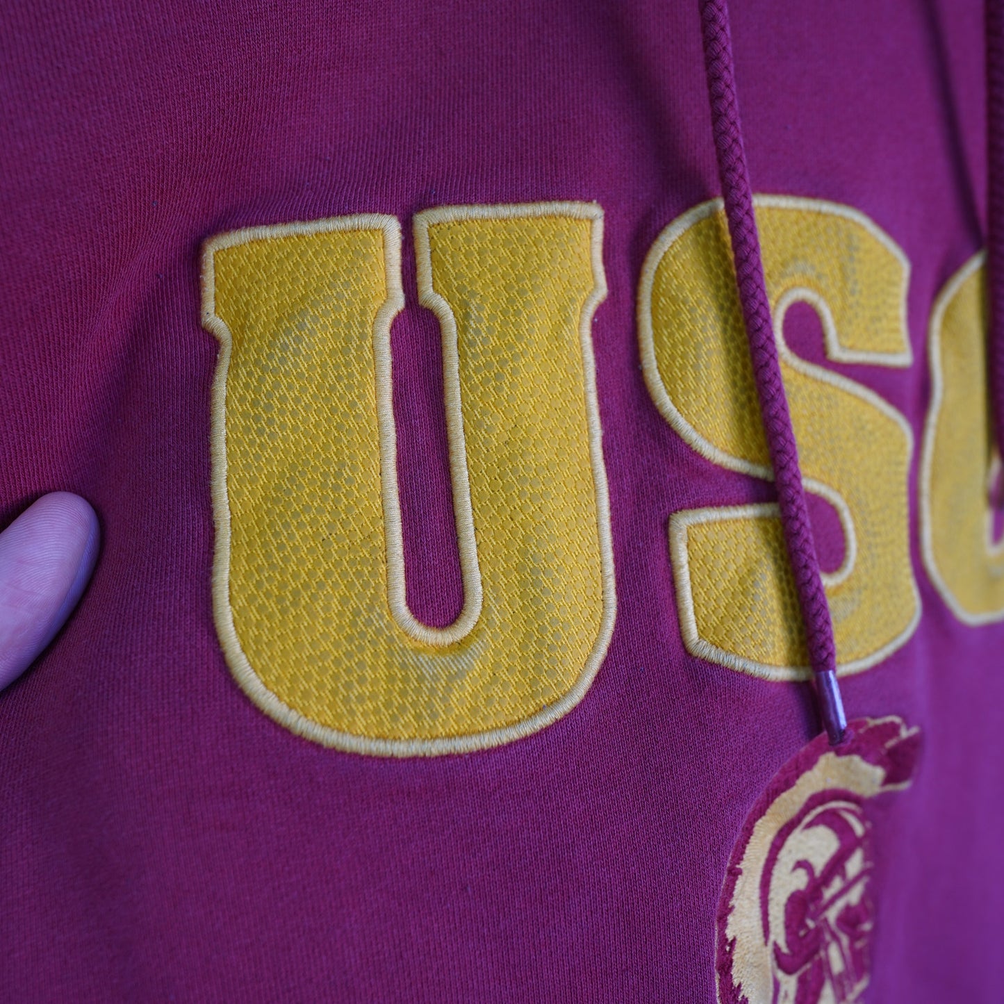 (XL) Vintage USC Trojans Team Nike Center Swoosh Hoodie Men's XL Red Stitched