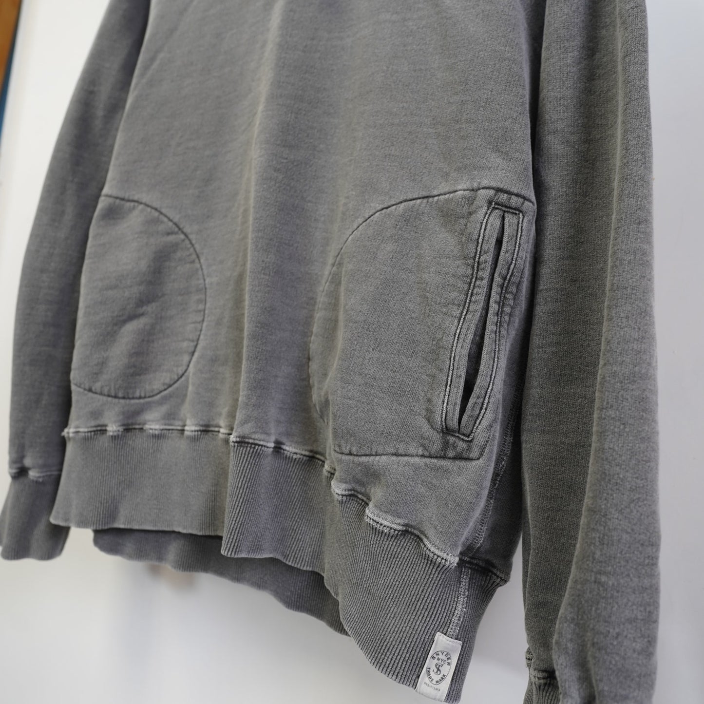 (L) Todd Snyder Heavy Cotton Popover Hoodie Men's L Stone Washed Gray Made in Canada