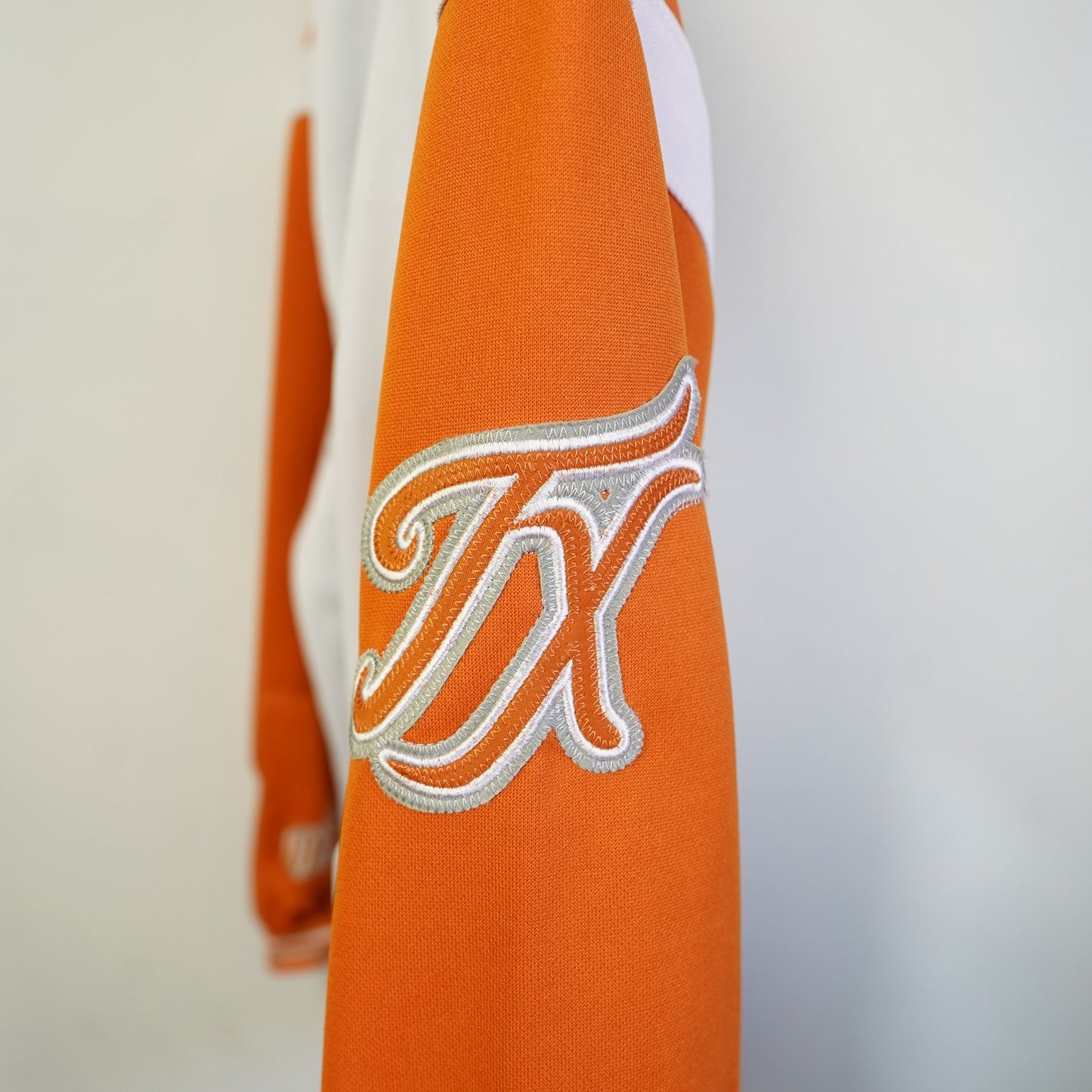 (XXL) Vintage Fubu Texas City Series Warm Up Jacket Men's XXL Sewn White Orange Y2K