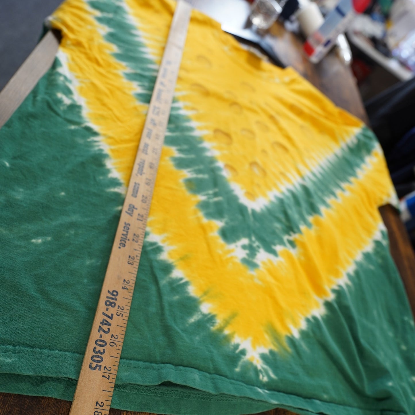 (XL) Vintage 90s Green Bay Packers Liquid Blue Tie Dye Cheese T-Shirt Men's XL Yellow