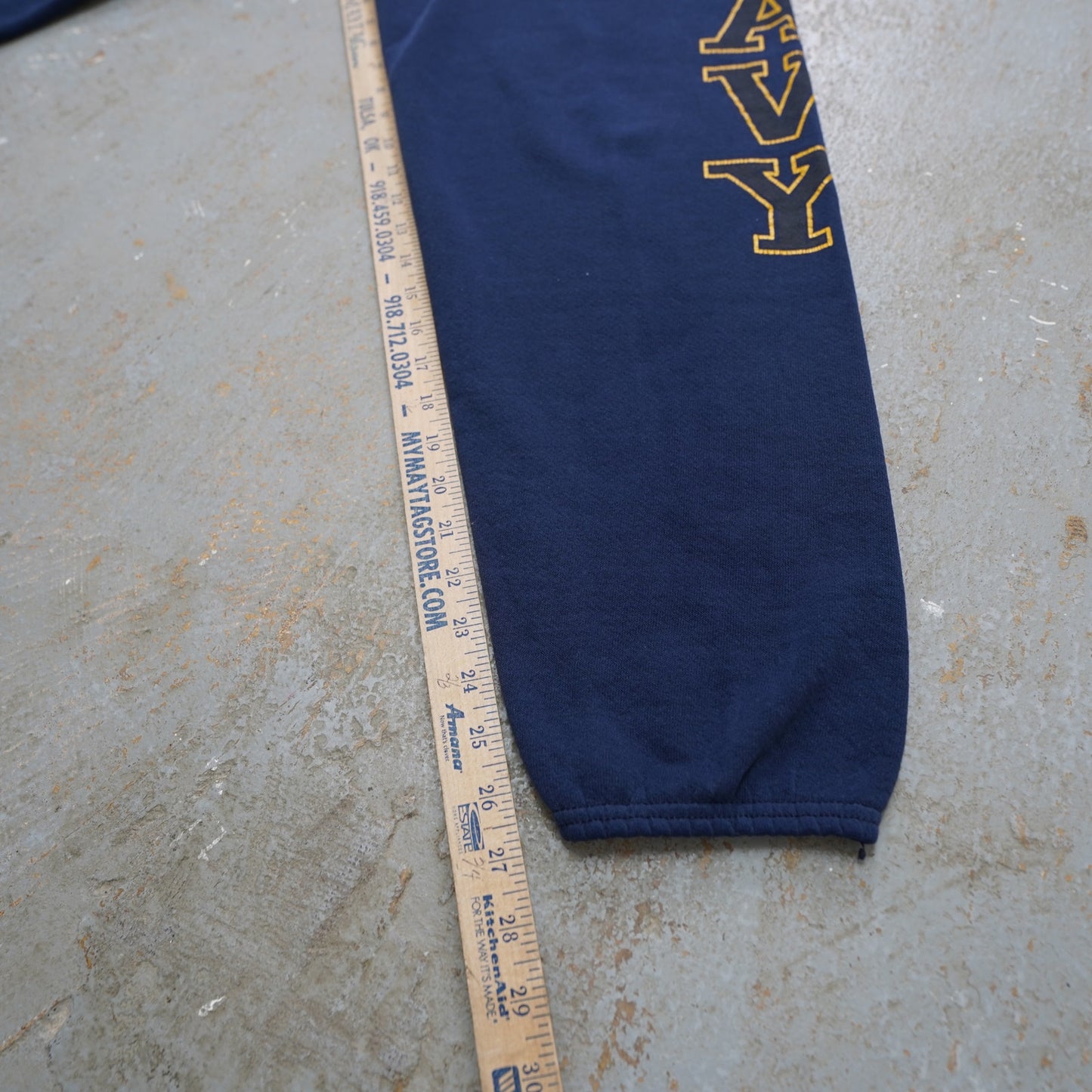 (S) Vintage US Navy Sweatpants Retro 3M Track Pant Men's S Blue Jogger 90s