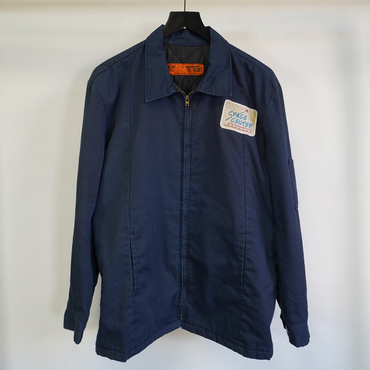 (L) Vintage Space Center Houston Nasa Space Bomber Jacket Men's L Blue U1st Workwear