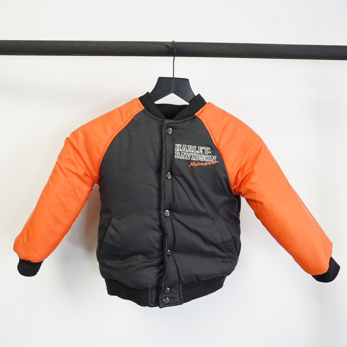 (Kids Sz. 6) Harley Davidson Reversible Motorcycle Biker Jacket Boys Size 6 Leather Puffer