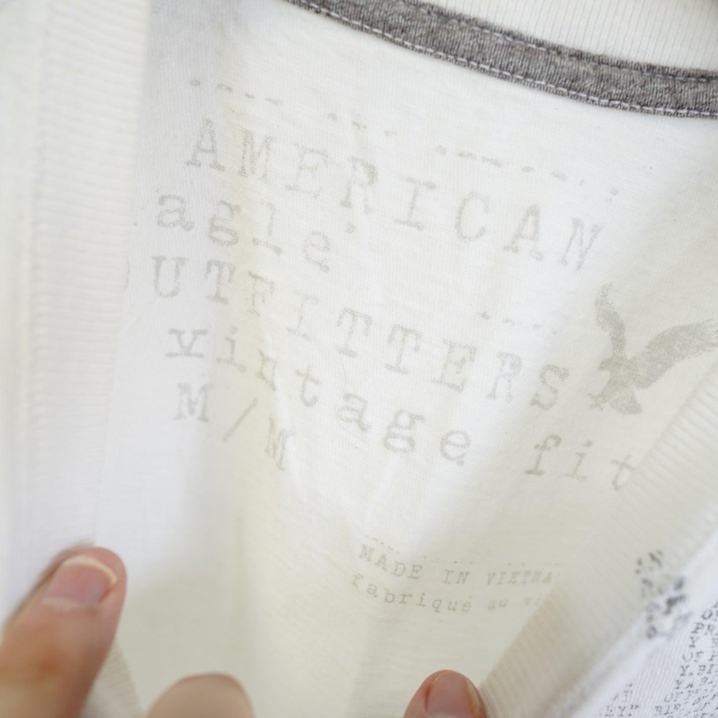 (M) Vintage Fit Y2K American Eagle Sketch Graphic T-Shirt Men's M White 2000s
