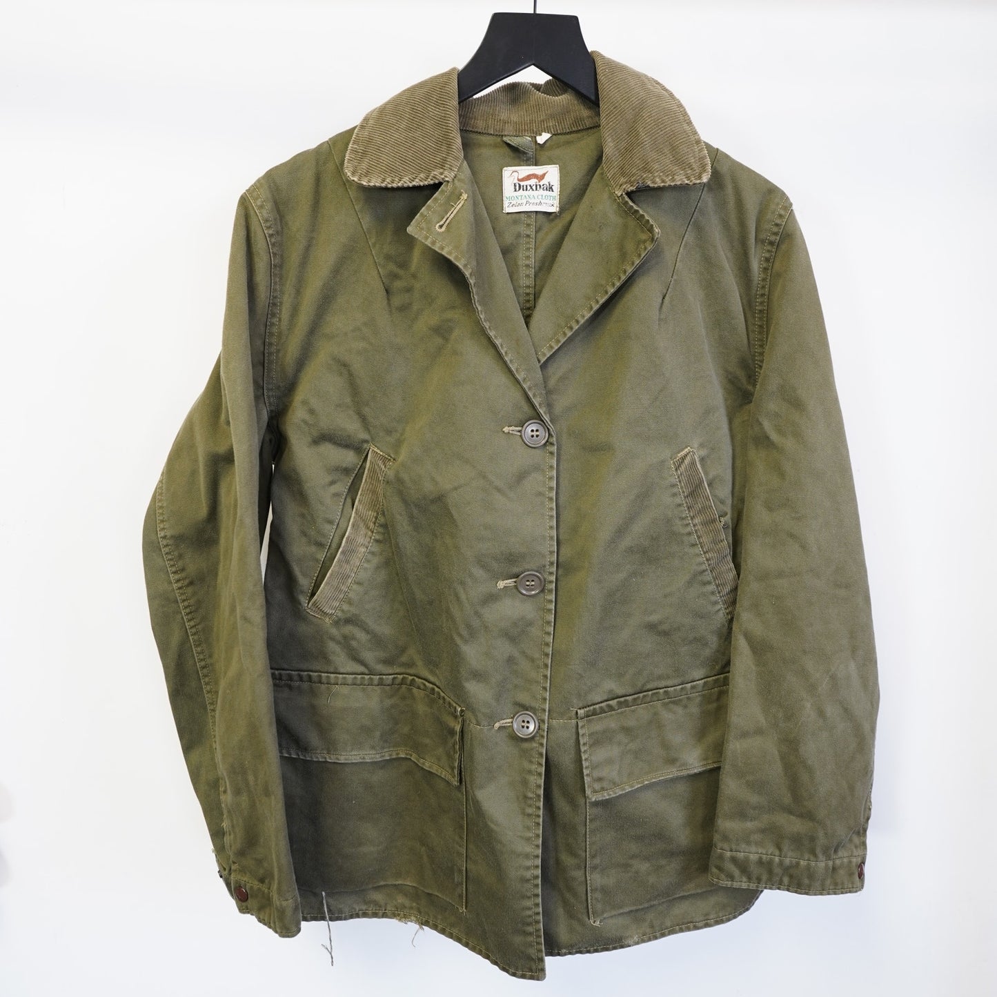 (M) True Vintage Duxbak Montana Cloth Field Jacket Chore Coat Men's M Green Hunting