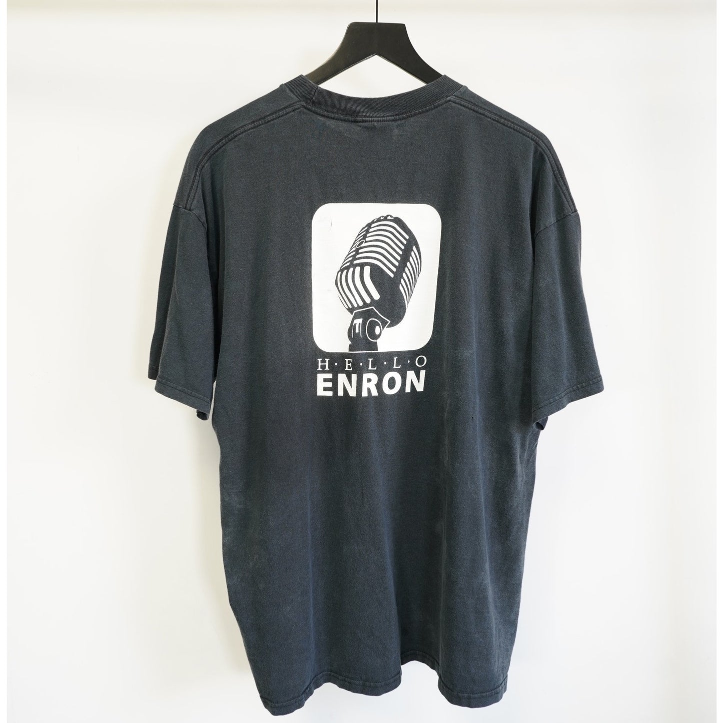 Vintage Hello Enron Music T-Shirt Men's XL Black 2000s Y2K