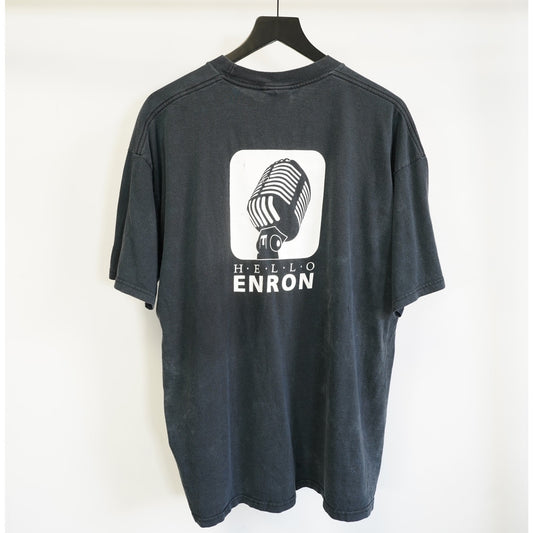 Vintage Hello Enron Music T-Shirt Men's XL Black 2000s Y2K
