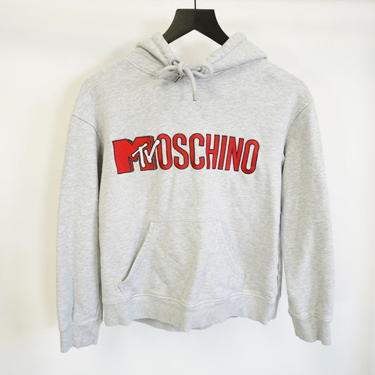 (S) Moschino x H&M MTV Embroidered Pullover Hoodie Collab Men's Small Gray Sewn