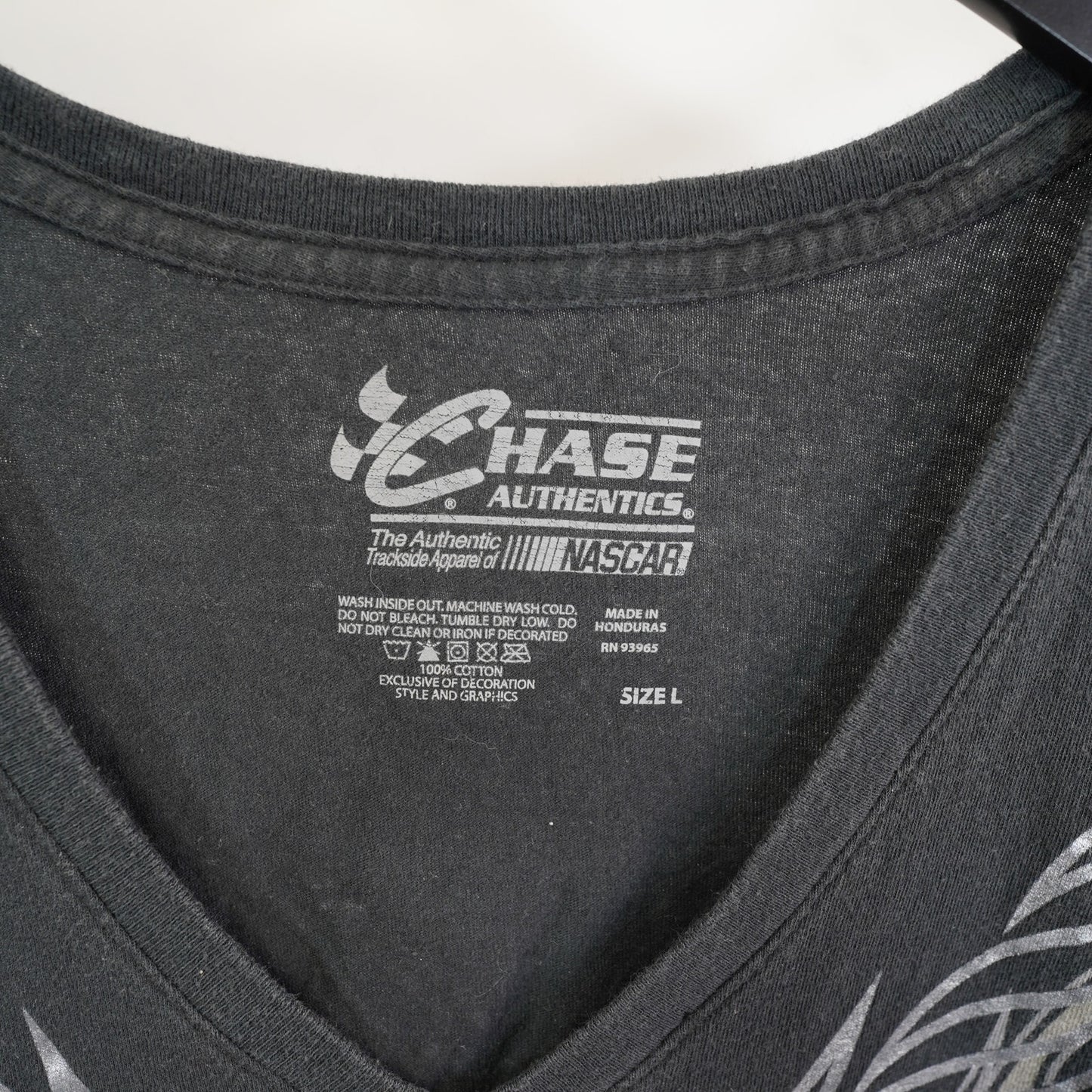 (Women's L) Dale Earnhardt Sr. Nascar Y2K V-Neck T-Shirt Women's L 2000s Goth Black