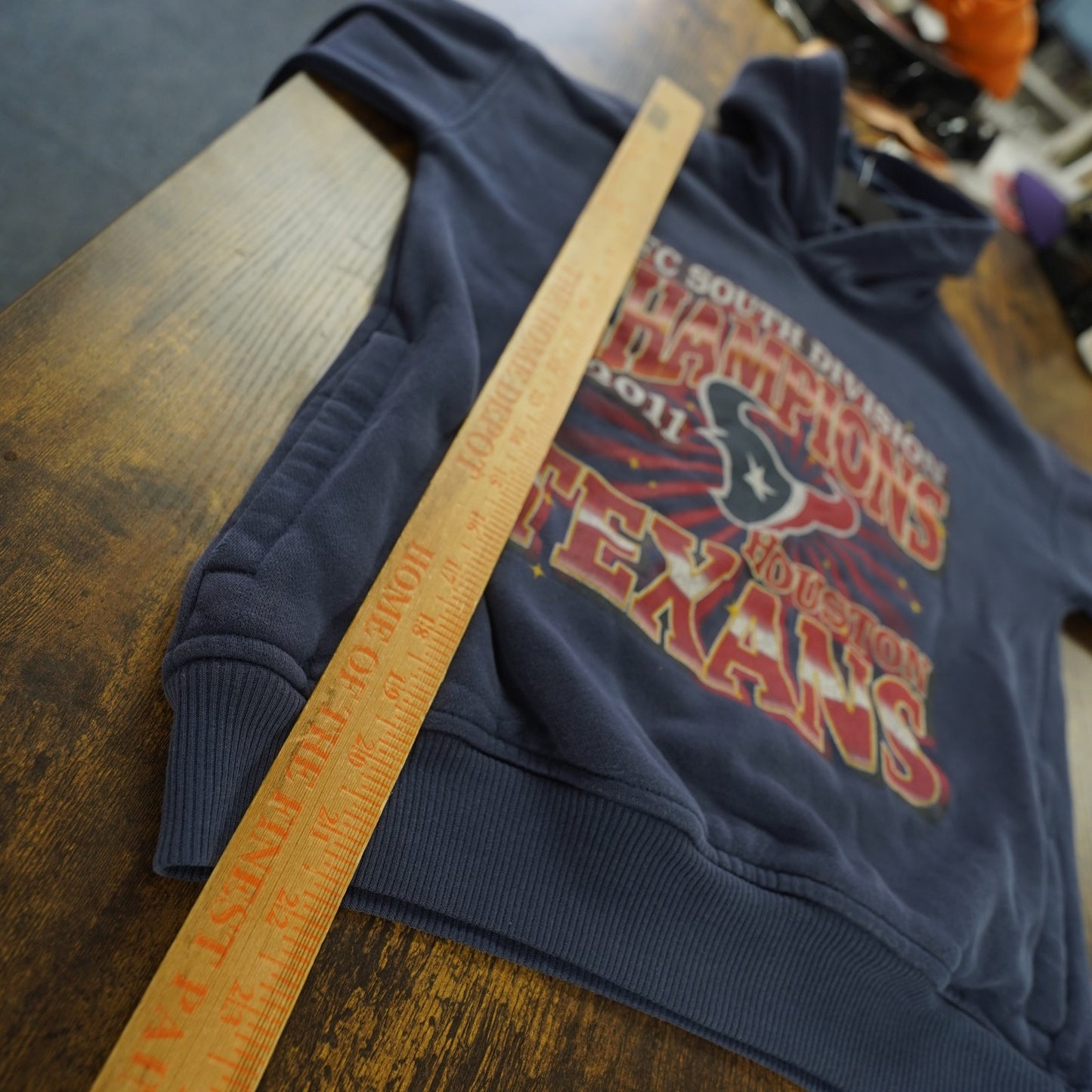 (Boys L) Houston Texans Hoodie Boys L 11/12 Kids Blue NFL Retro Y2K Vintage