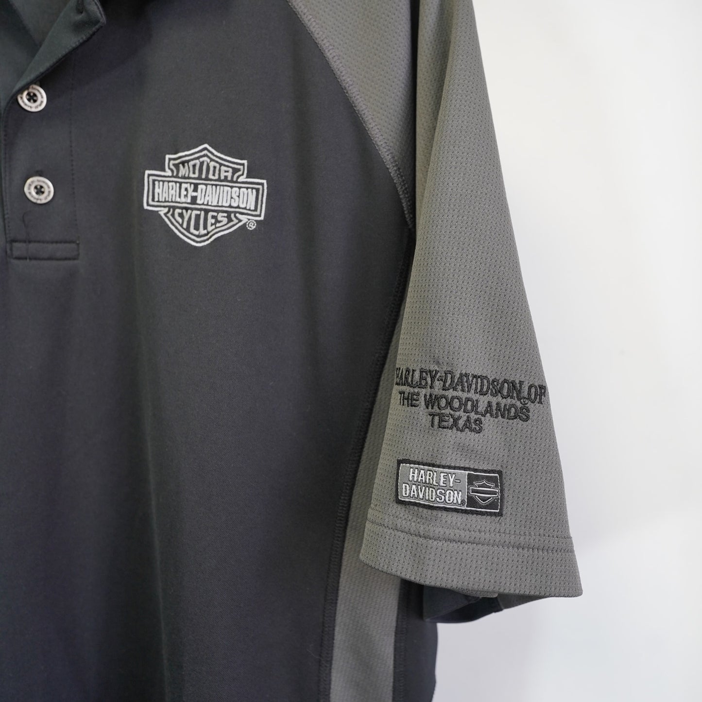 (XXL) Vintage Harley Davidson Motorcycles Polo Shirt Men's XXL Black Gray Biker