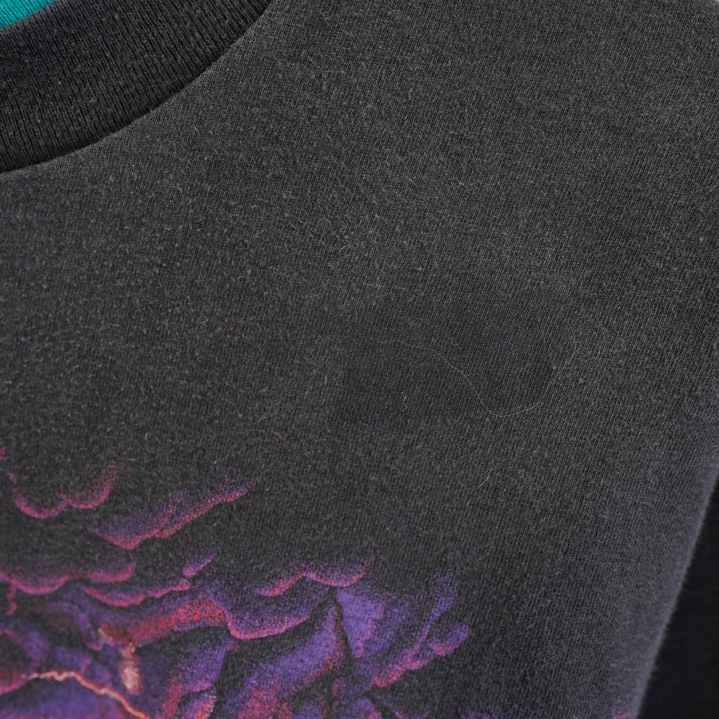 (S) Vintage 90s Habitat Arizona Lightning Wolf AOP Western T-shirt Men's S Black