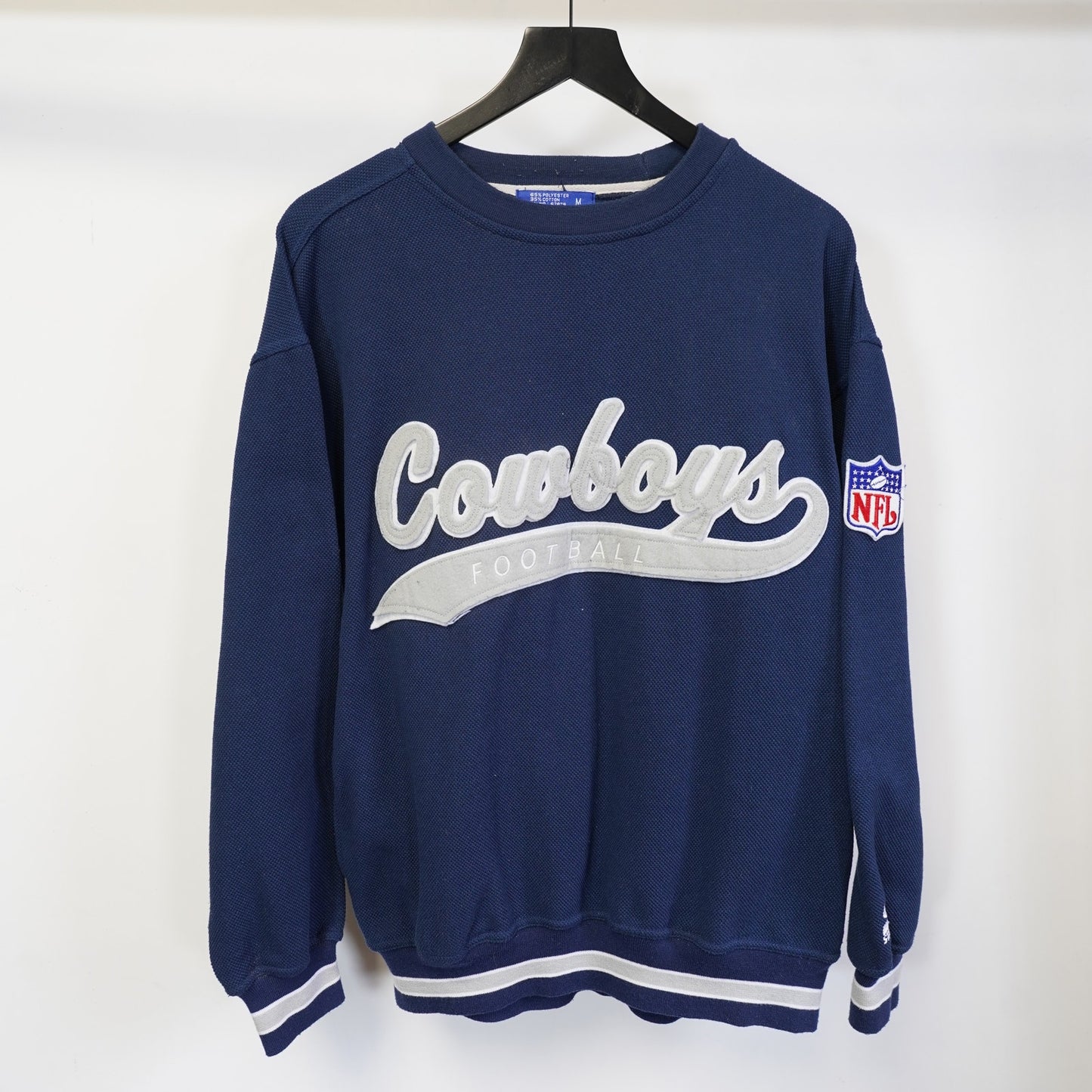 (M) Vintage Dallas Cowboys Script 90s Sewn Sweatshirt Men's M Navy Blue Retro NFL