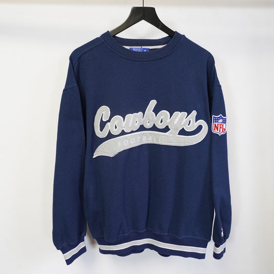 (M) Vintage Dallas Cowboys Script 90s Sewn Sweatshirt Men's M Navy Blue Retro NFL