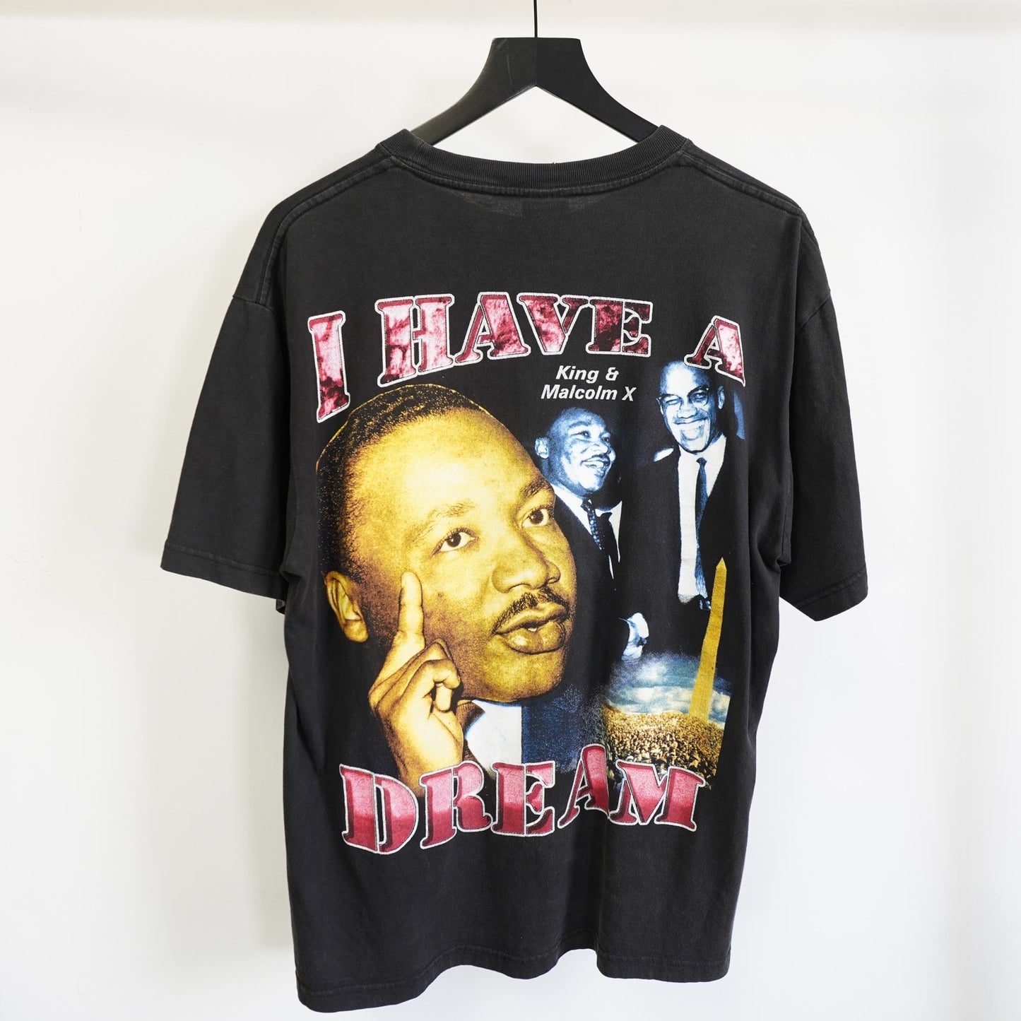 (L) Vintage Martin Luther King Jr I Have A Dream Double Sided Rap T-Shirt Men's L