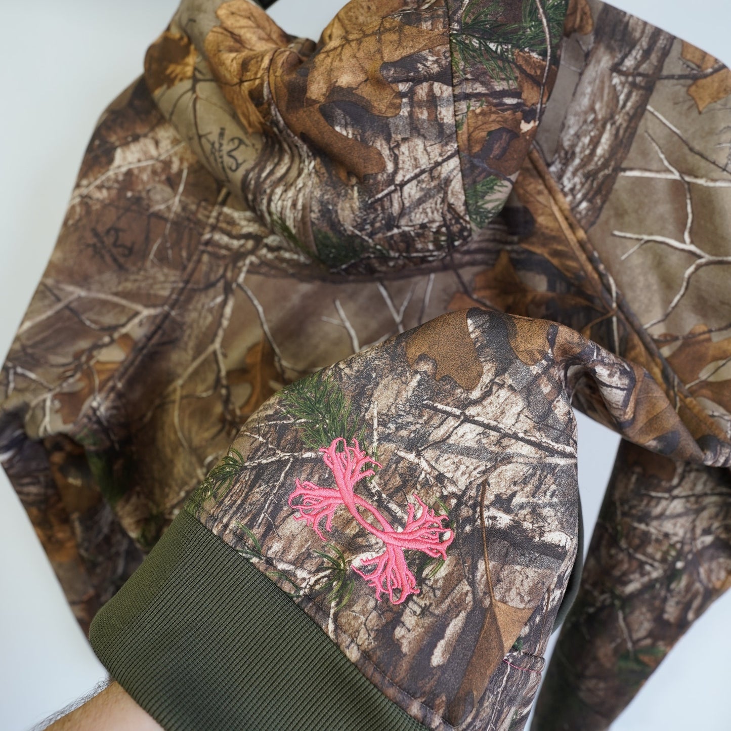 (Women's M) Under Armour Woodland Camo Hoodie Size Medium Full Zip Fleece Hunting