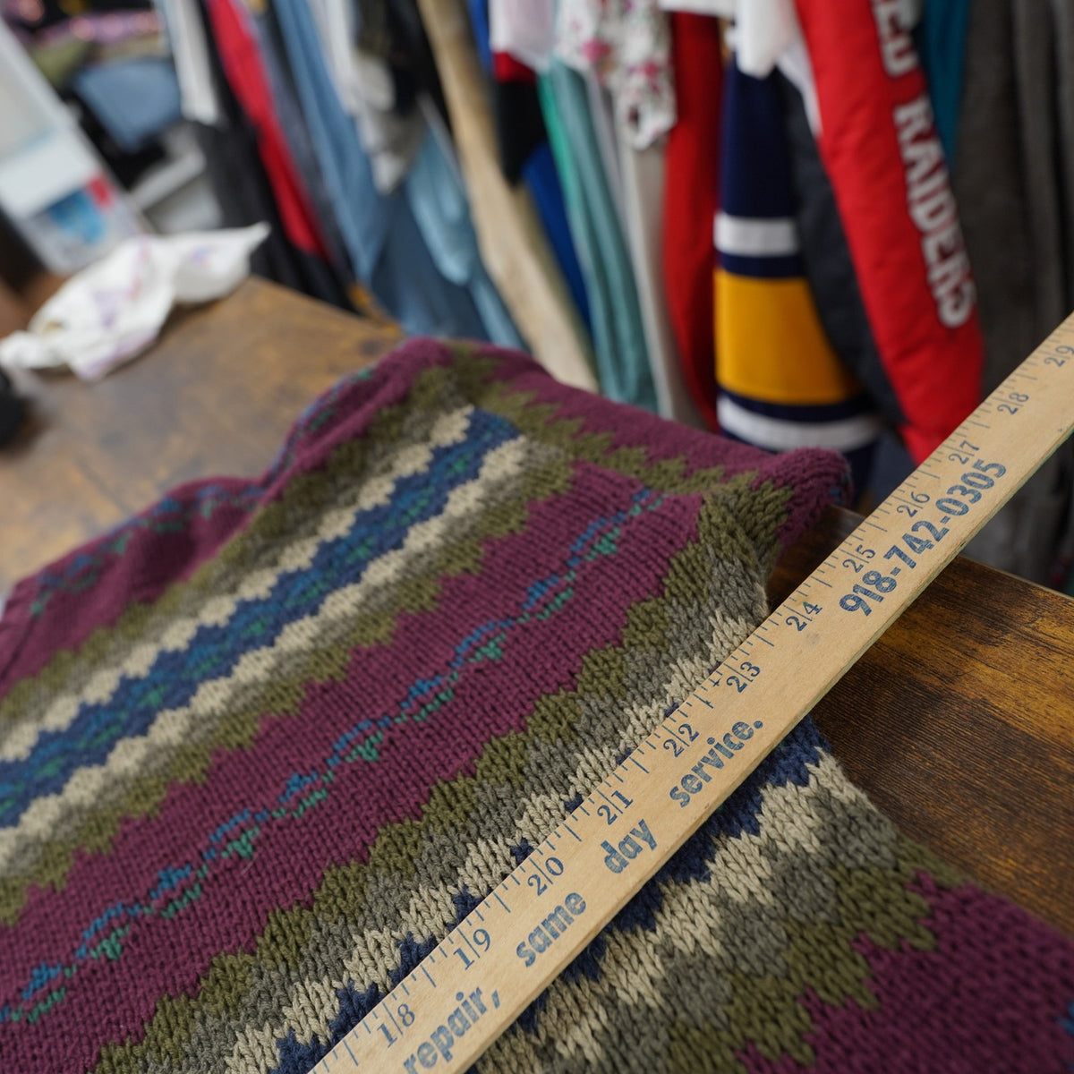 (XL) Vintage Pendelton Lobo Knit Striped Fair ISsle Sweater Men's XL 90s USA Made