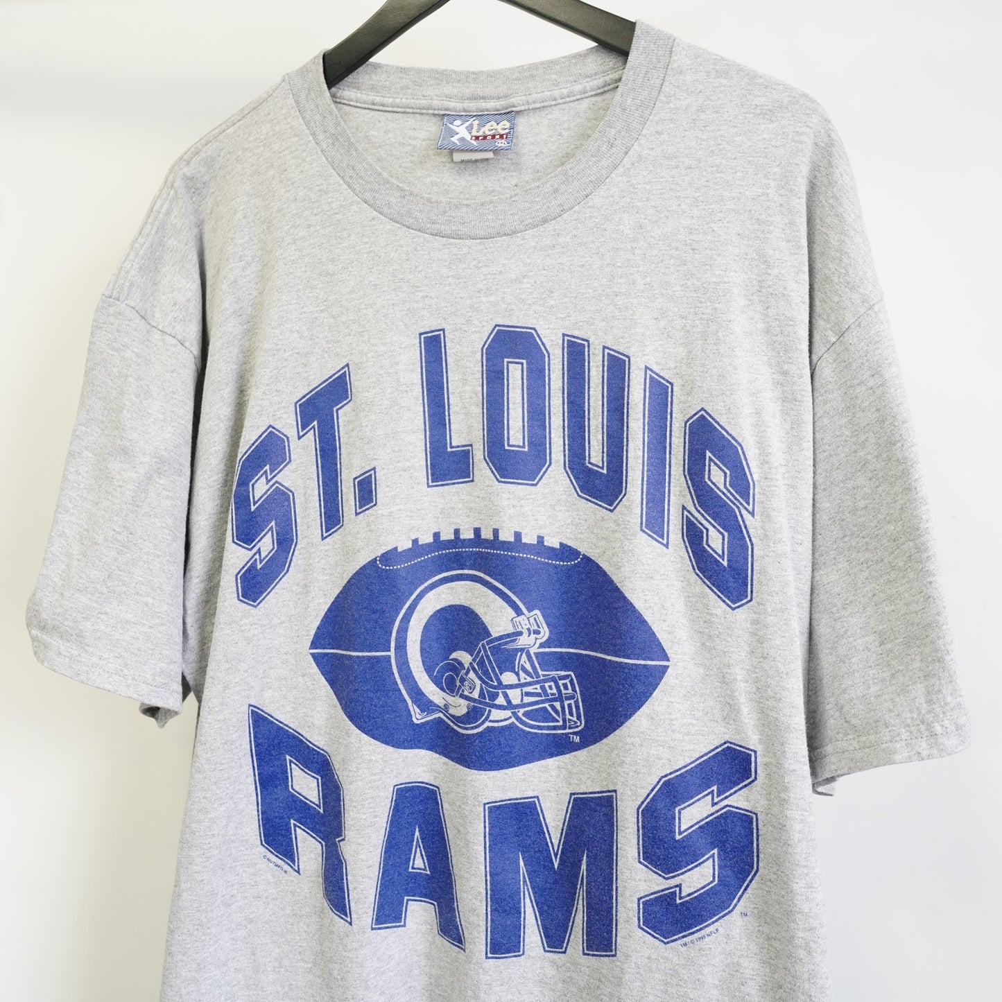 (XXL) Vintage St. Louis LA Rams Lee Sport Football T-Shirt Men's XXL Gray Blue Retro