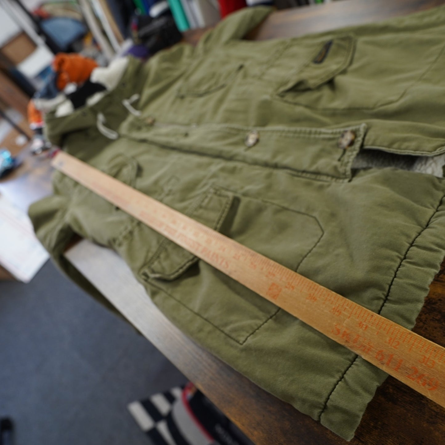 (Women's M) Vintage Abercrombie & Fitch Military Jacket Sherpa Lined Women's M Green Y2K