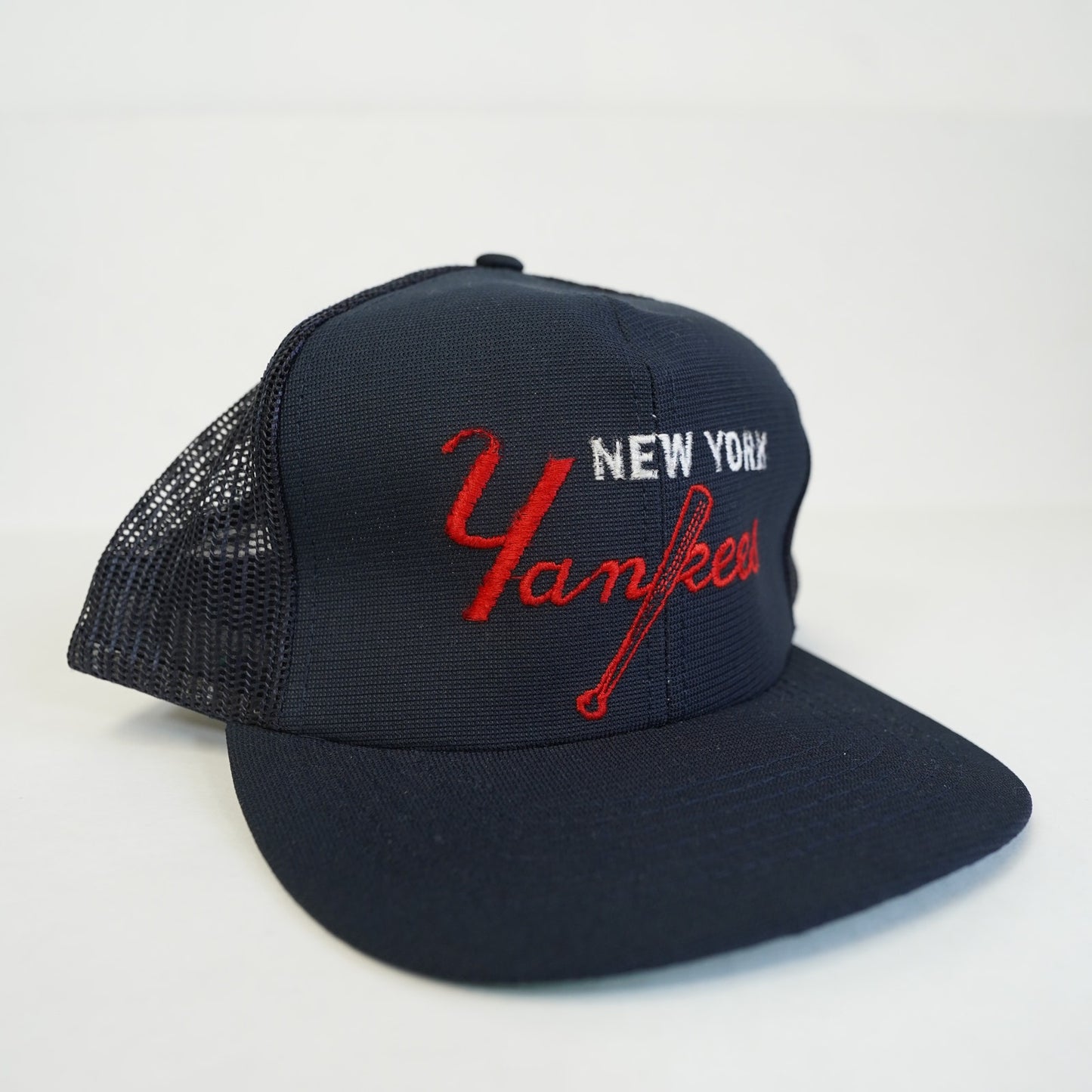 Vintage New York Yankees Trucker Snapback Hat 1980s Blue Annco MLB Ny
