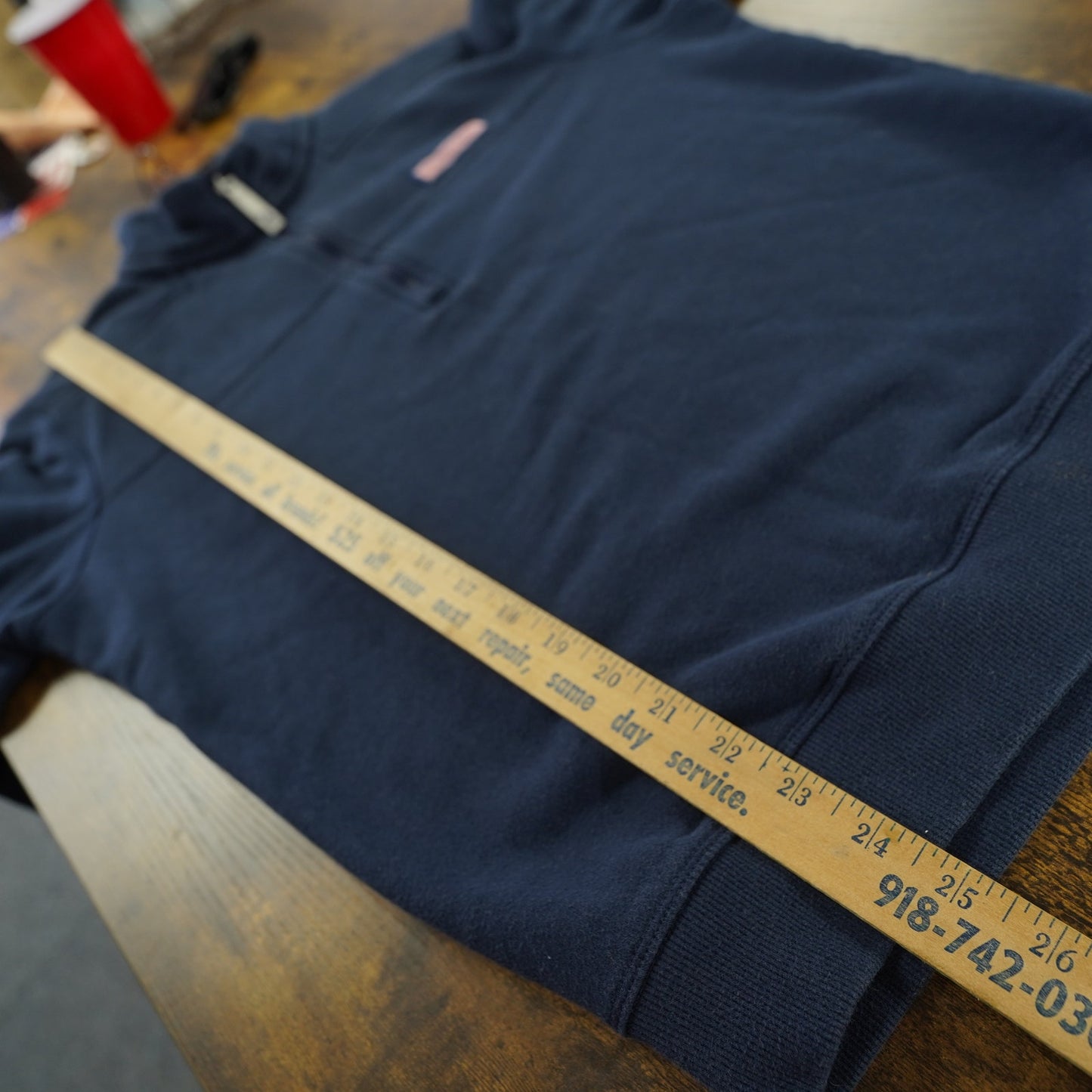 (M) Vineyard Vines Shep Shirt 1/4 Zip Pullover Sweater Navy Blue Men's M Preppy