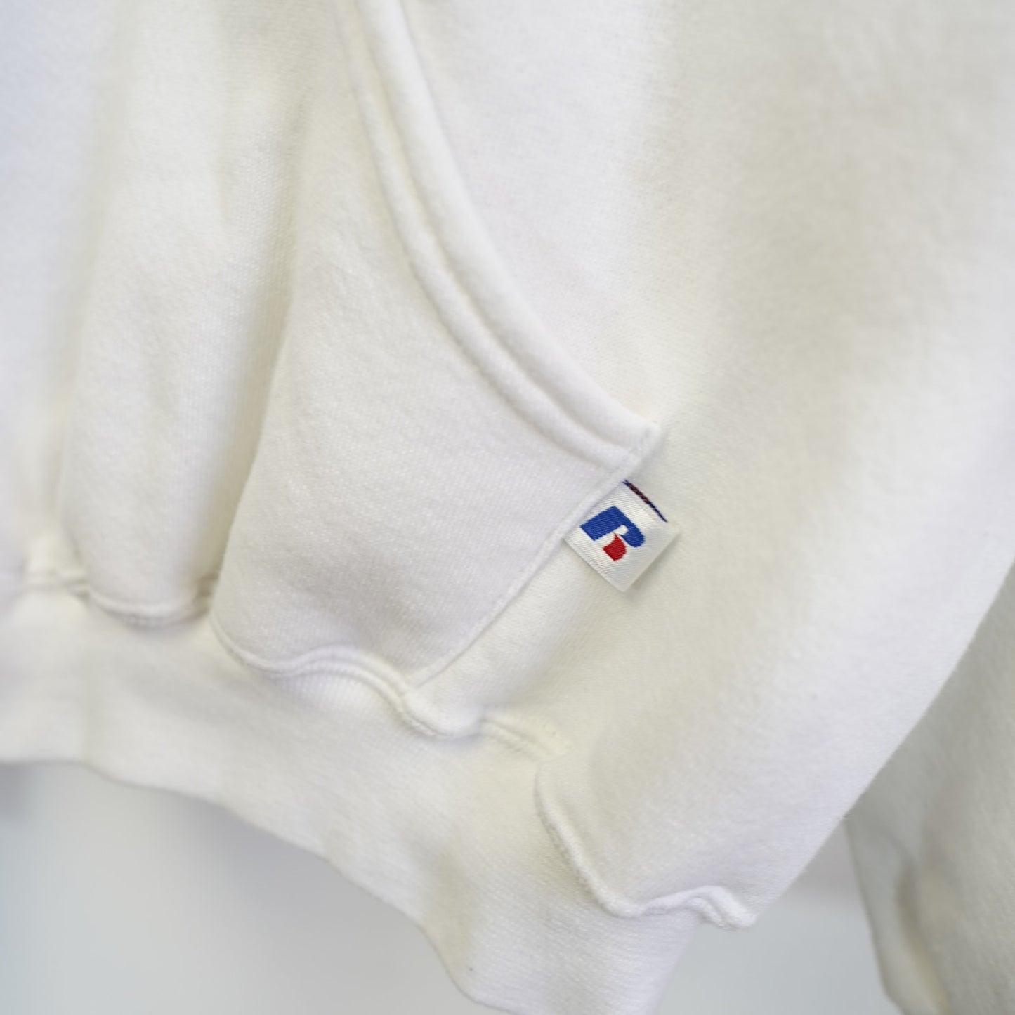 (M) Vintage Russell Athletic Texas Longhorns Embroidered Hoodie Men's M White Sewn