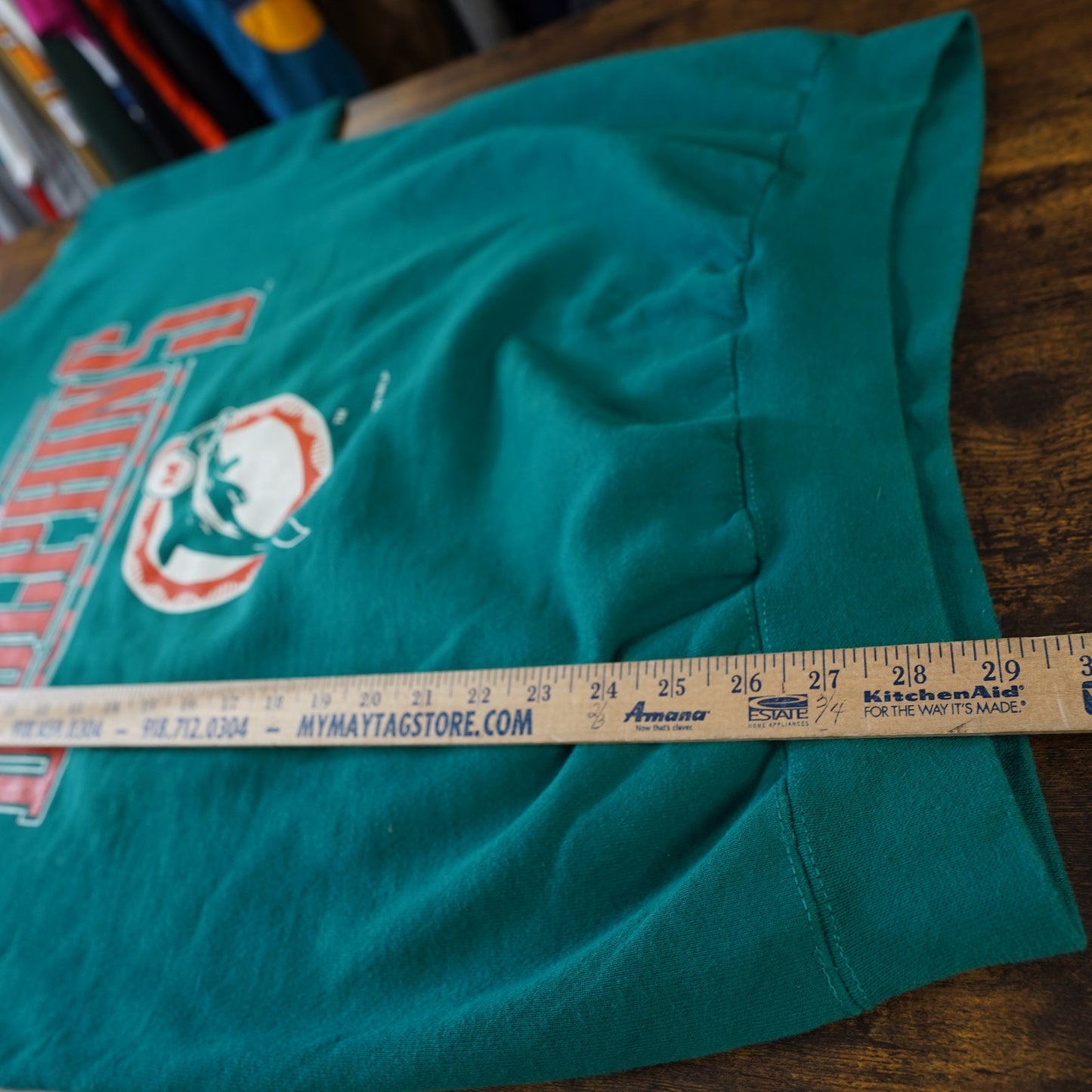 (L) Vintage Miami Dolphins Logo Athletic 90s Sweatshirt Men's L Aqua Crewneck NFL