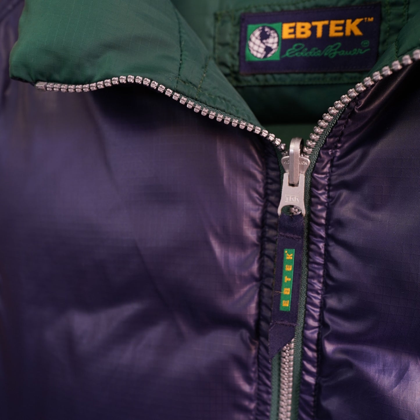 (S/M) Vintage Eddie Bauer Ebtek Reversible 90s Down Puffer Vest Men's S-M Green Blue