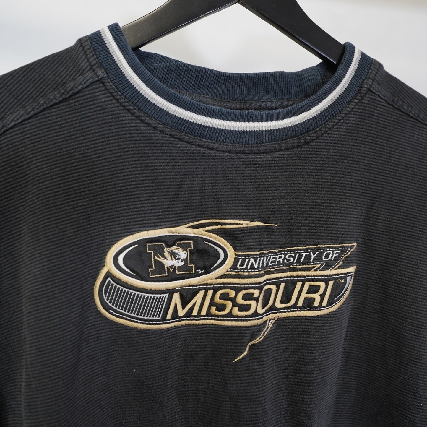 (XXL) Vintage Missouri Tigers Embroidered Sweatshirt Men's XXL Black Sewn 90s Cadre