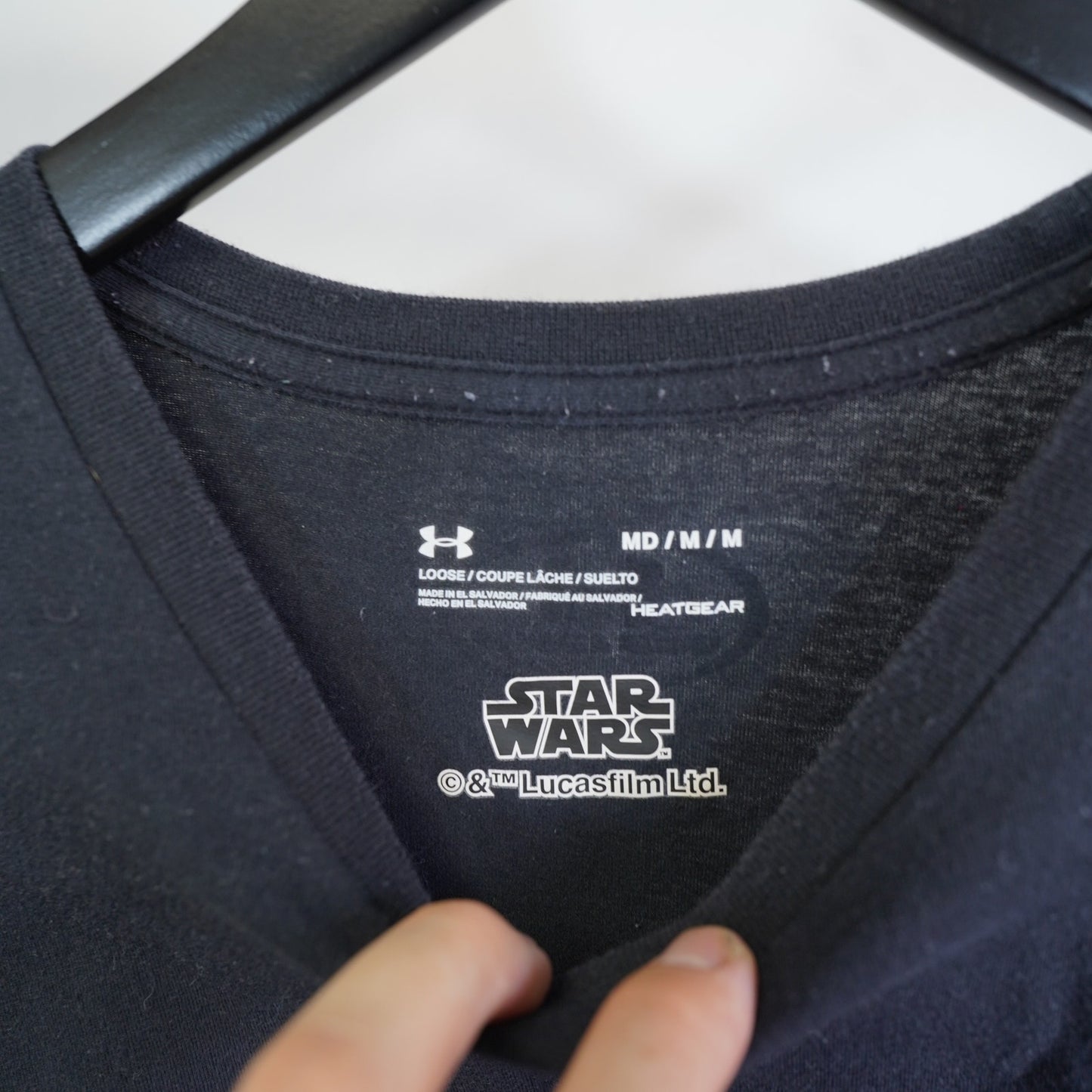 (M) Star Wars Tie Fighter Under Armour T-Shirt Men's M Black Heatgear