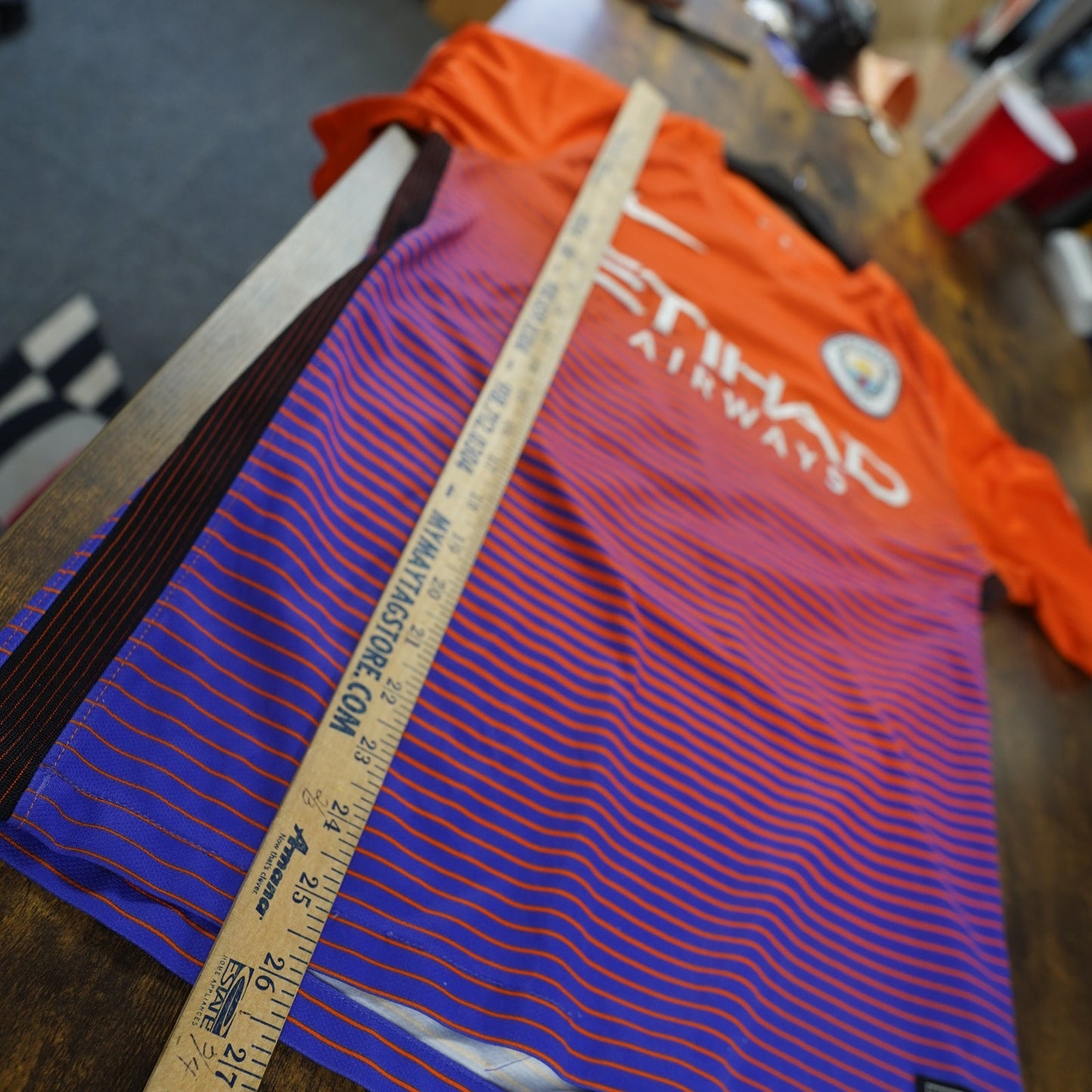 (S) Nike Manchester City 2016-17 Leroy Sané Third Jersey Men's S Orange Purple Retro